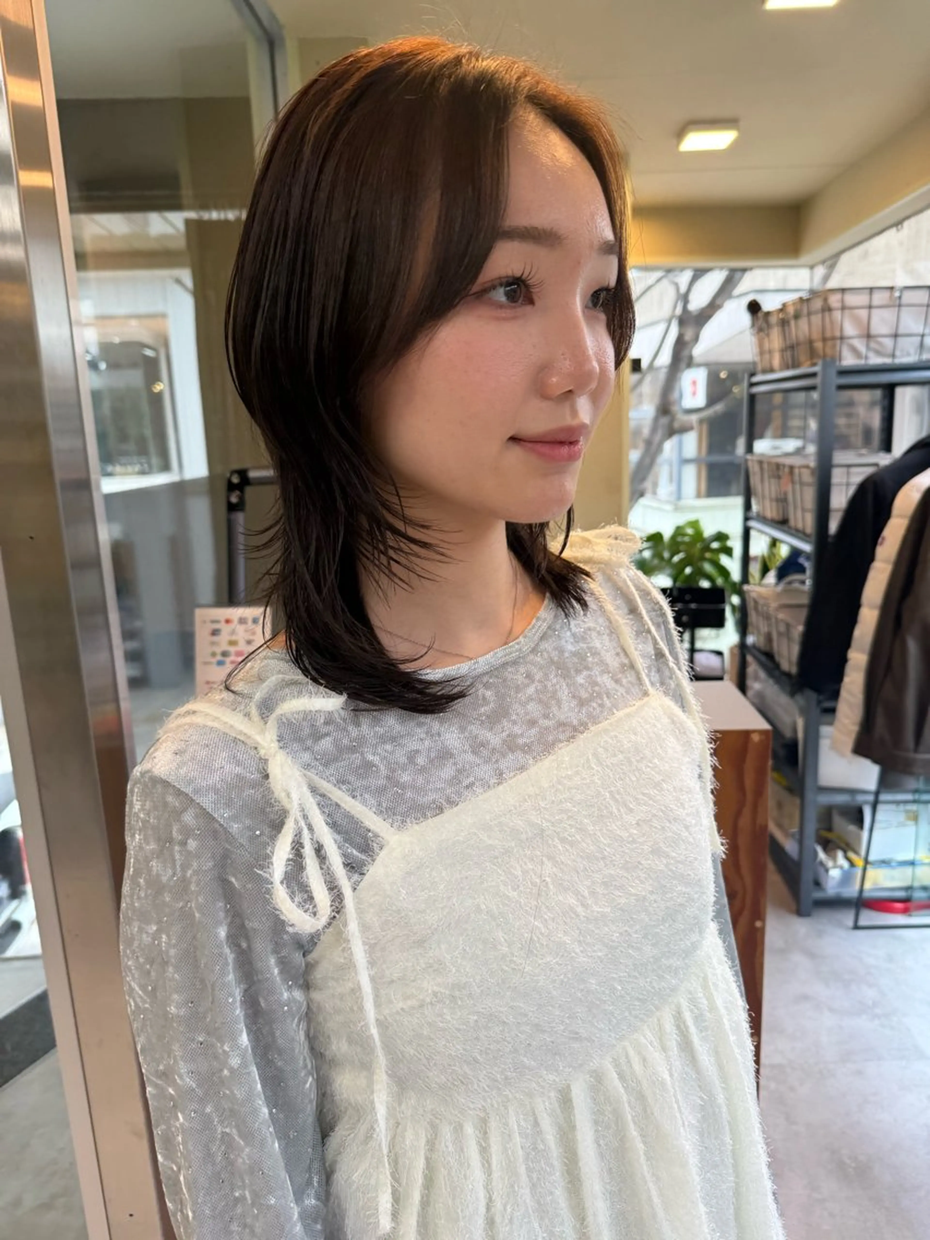 ミディアム カラー カット ヘアカラー 伶風/ボブ/ ハッシュカットのヘアスタイル