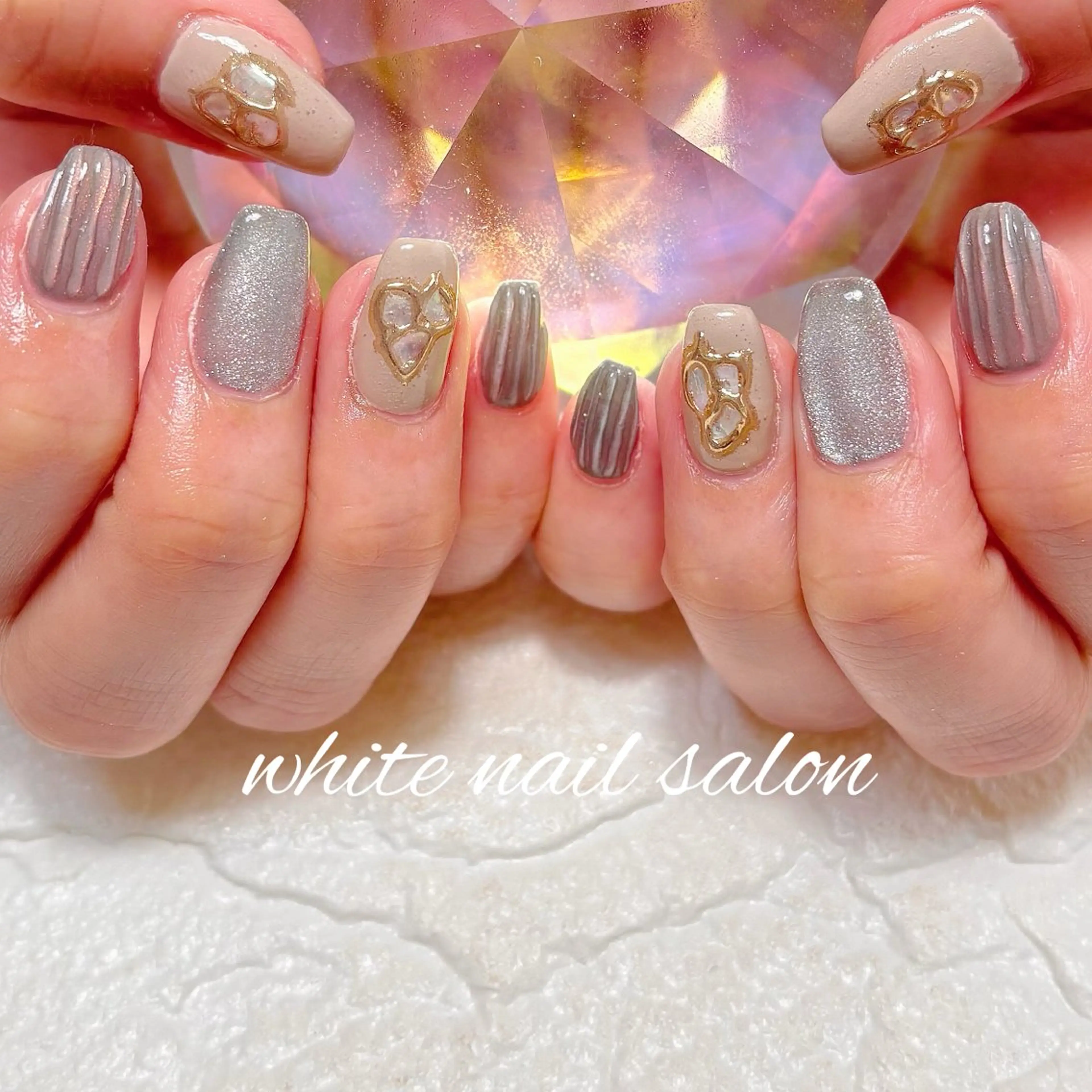 ネイル フットネイル ラメ(グリッター) ハンドネイル white nail salonのネイルデザイン