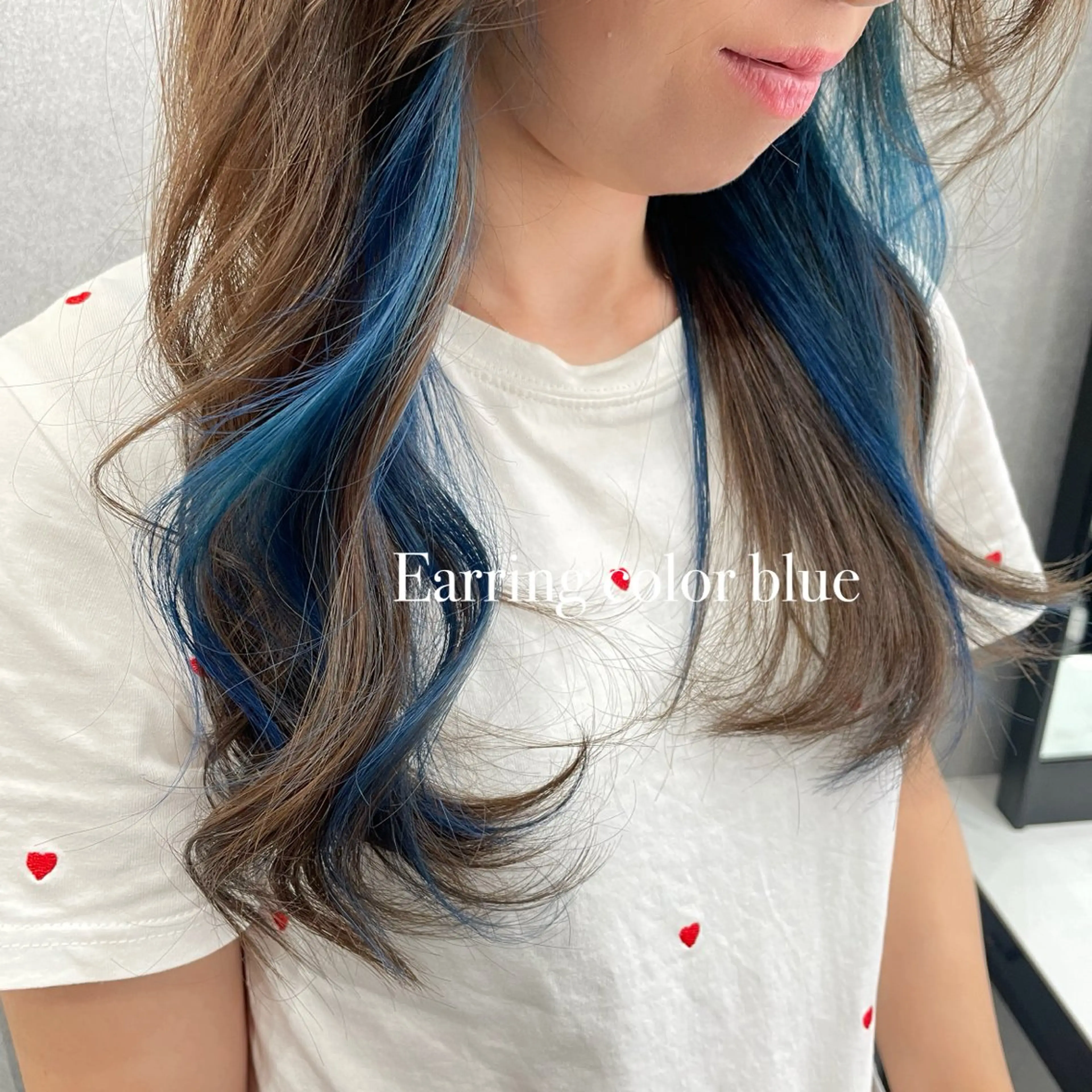 ロング カラー ブルーカラー イヤリングカラー THE2ND 大竹 瞳のヘアスタイル