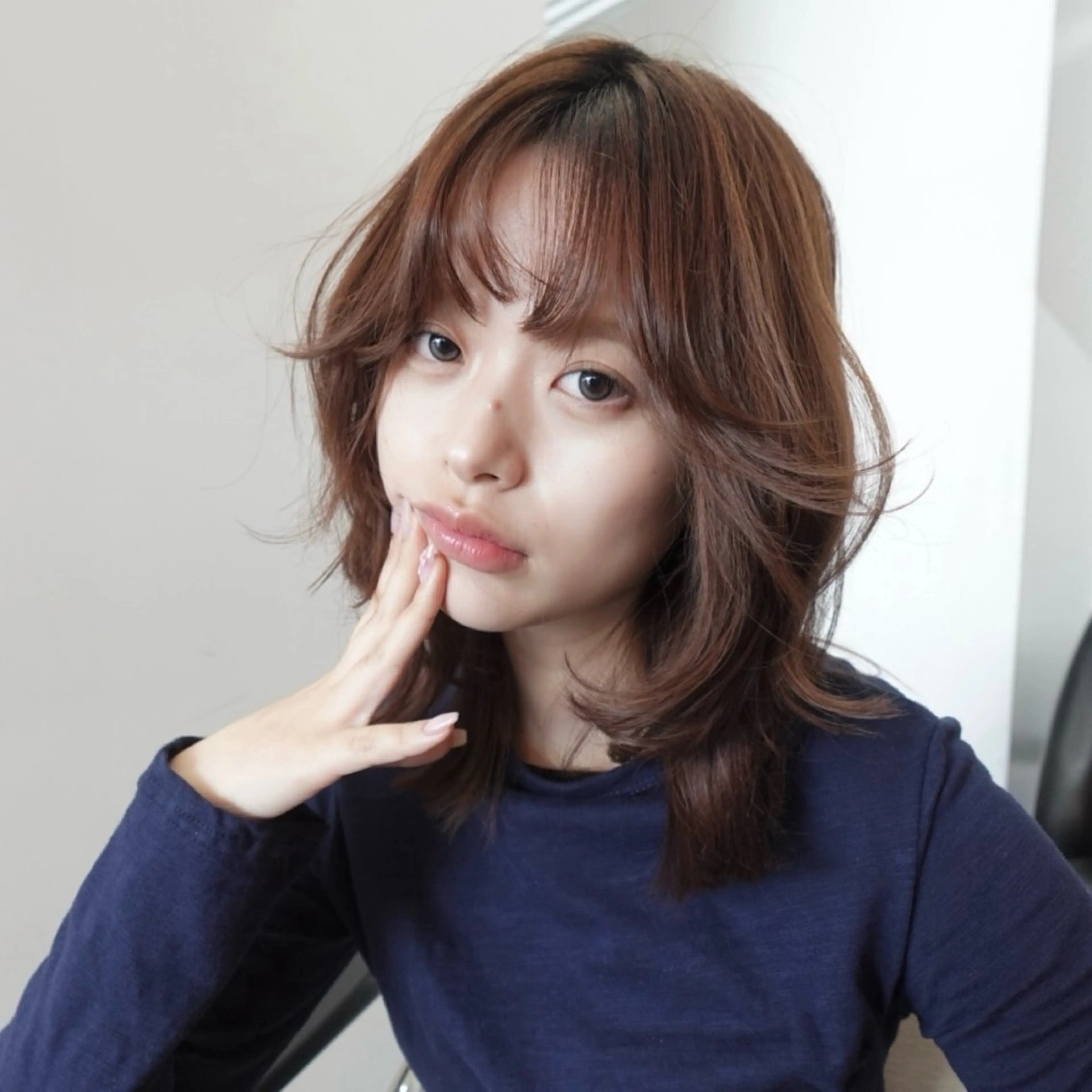 ミディアム 顔周りカット 柔らかbeige /chinari❤︎のヘアスタイル