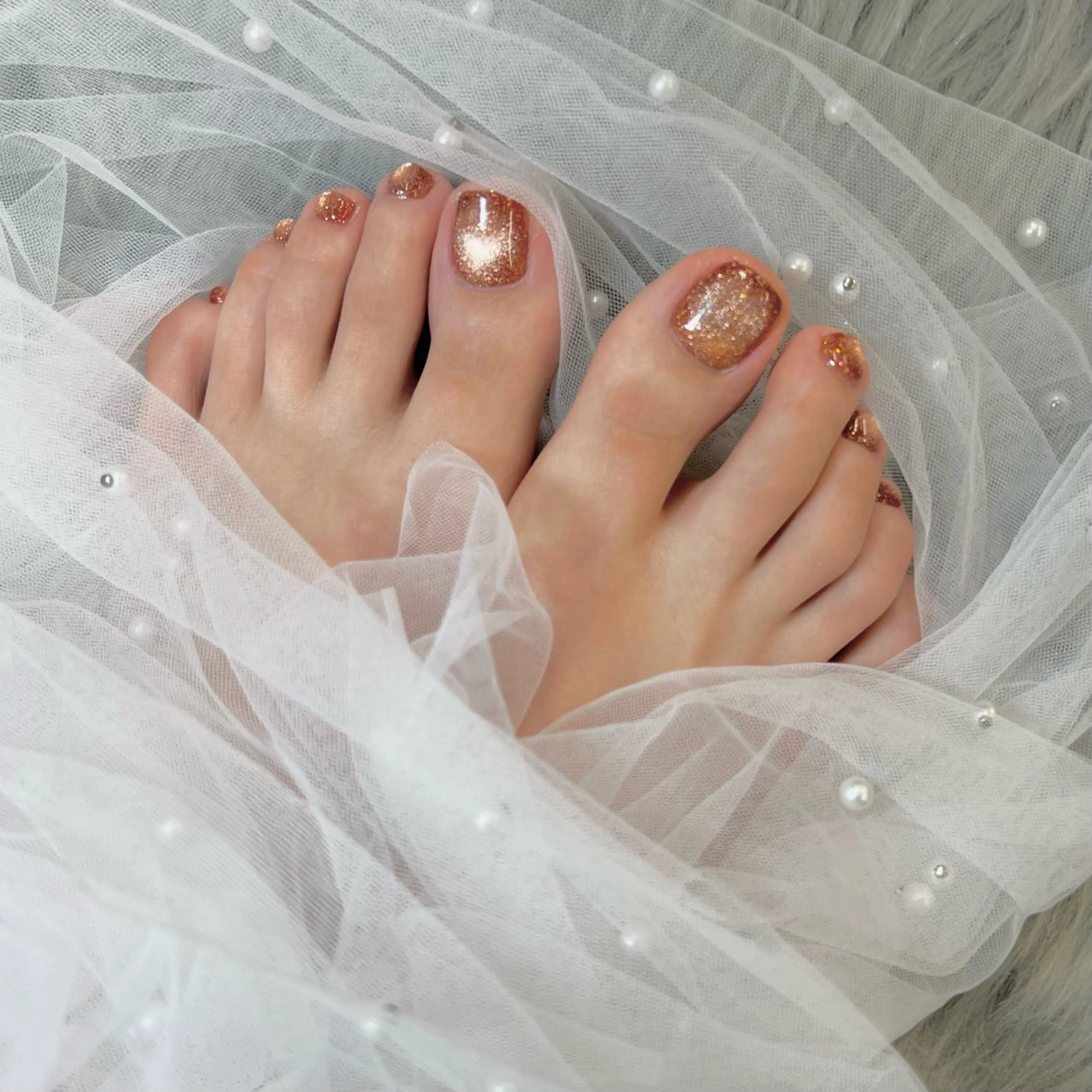 🩵FOOT ワンカラーorラメグラデーション🩵　¥5980の写真