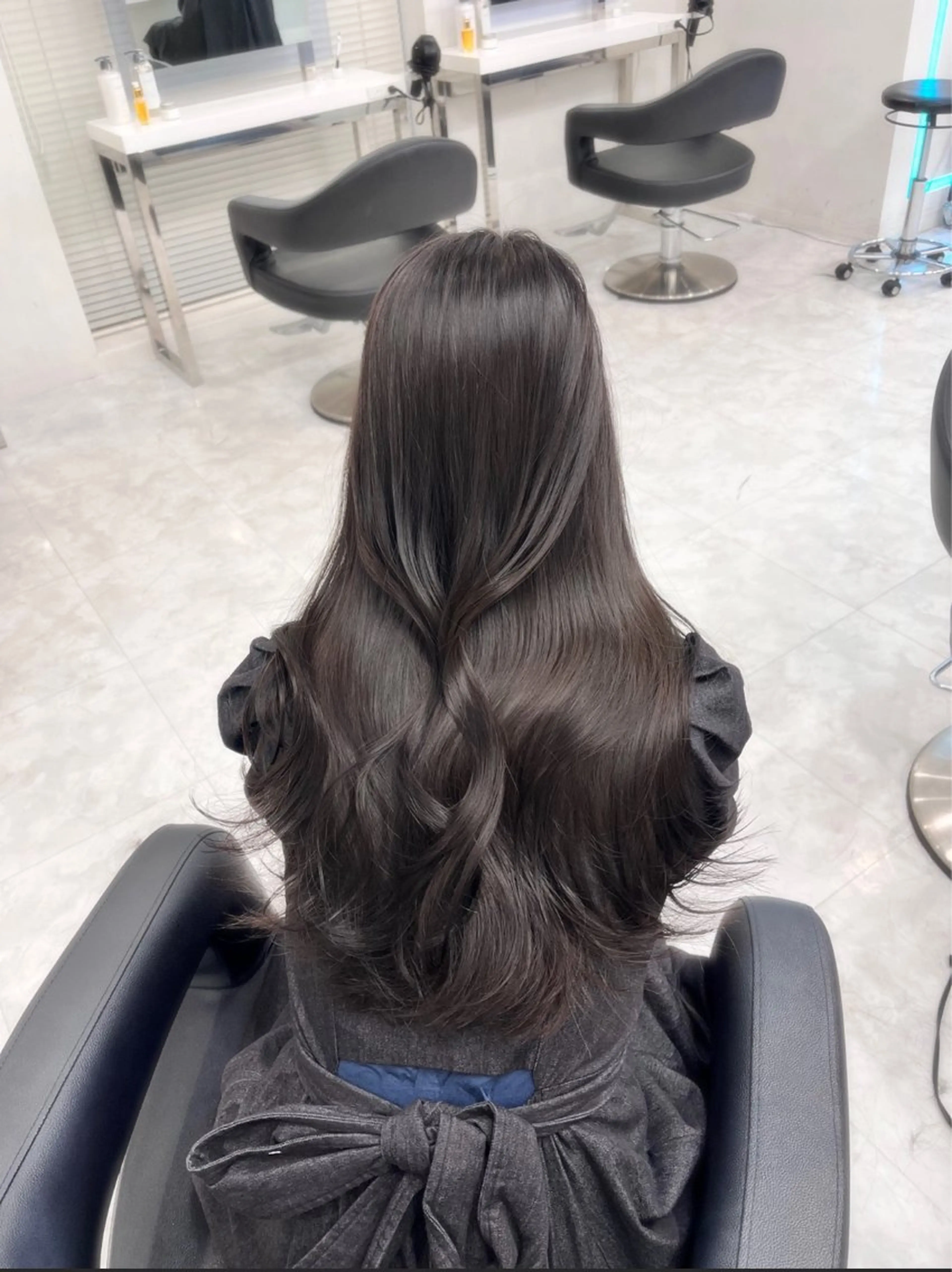 ロング ヘアカラー トリートメント ヘアセット RIKO👼🏻💓 韓国ガーリーのヘアスタイル