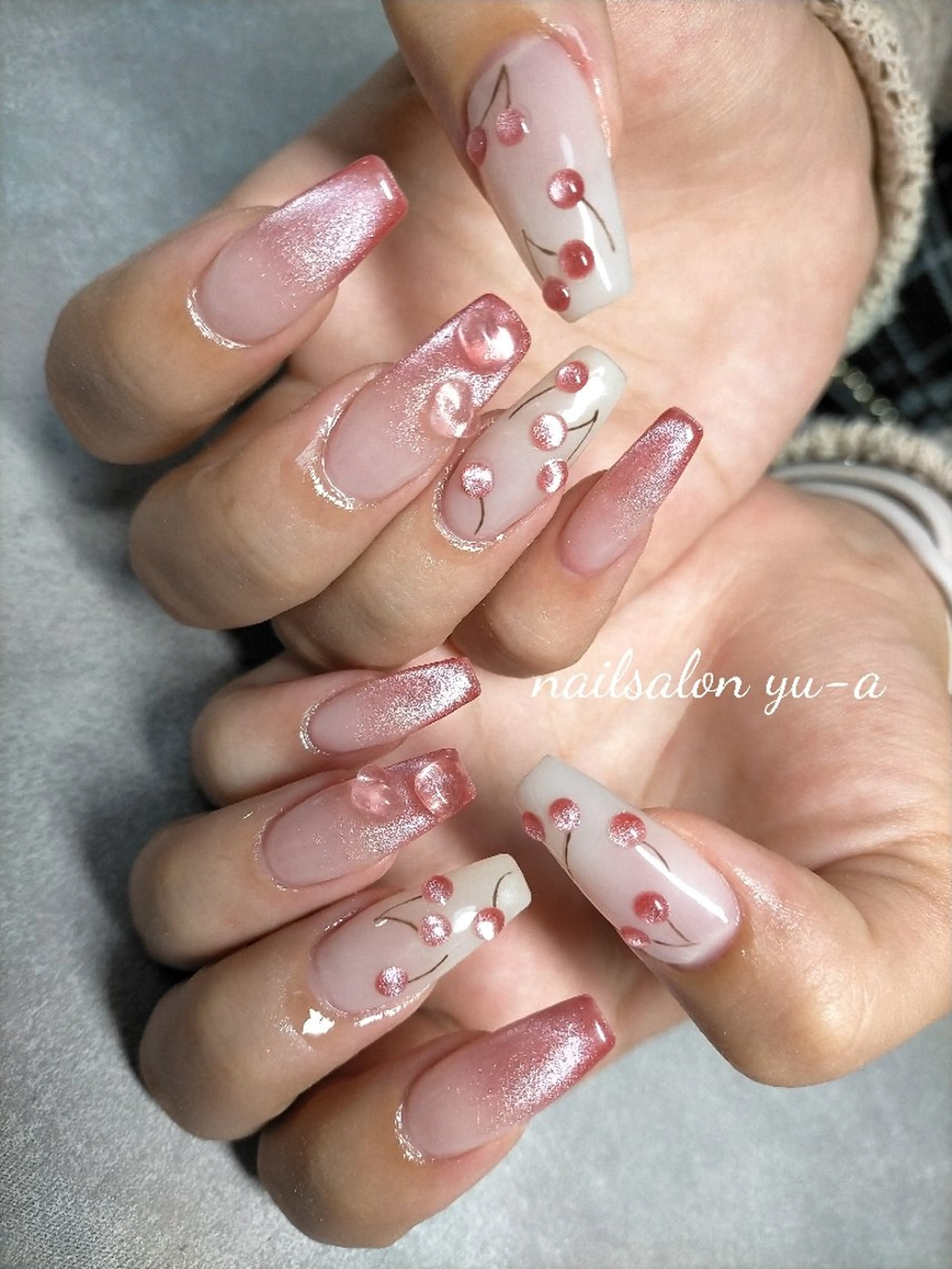 ネイル クリアネイル ハート ハンドネイル ネイル＆ホワイトニング   Yu-a所属・yu-a  スカルプ ネイルakiのネイルデザイン