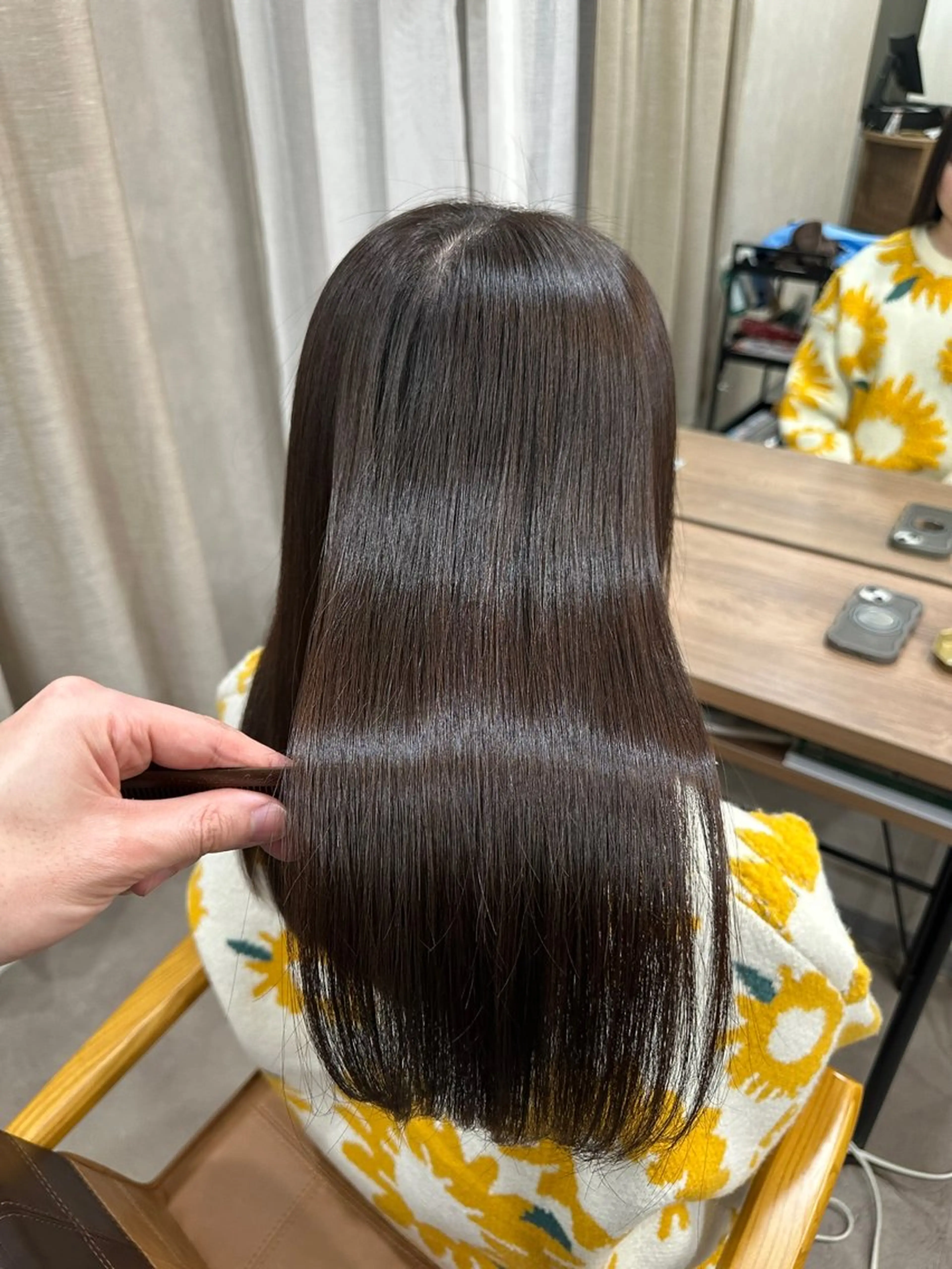 セミロング 髪質改善 縮毛矯正 酸性ストレート カット 縮毛矯正 トリートメント 心斎橋/縮毛矯正/美 容師/unir 藤本のヘアスタイル
