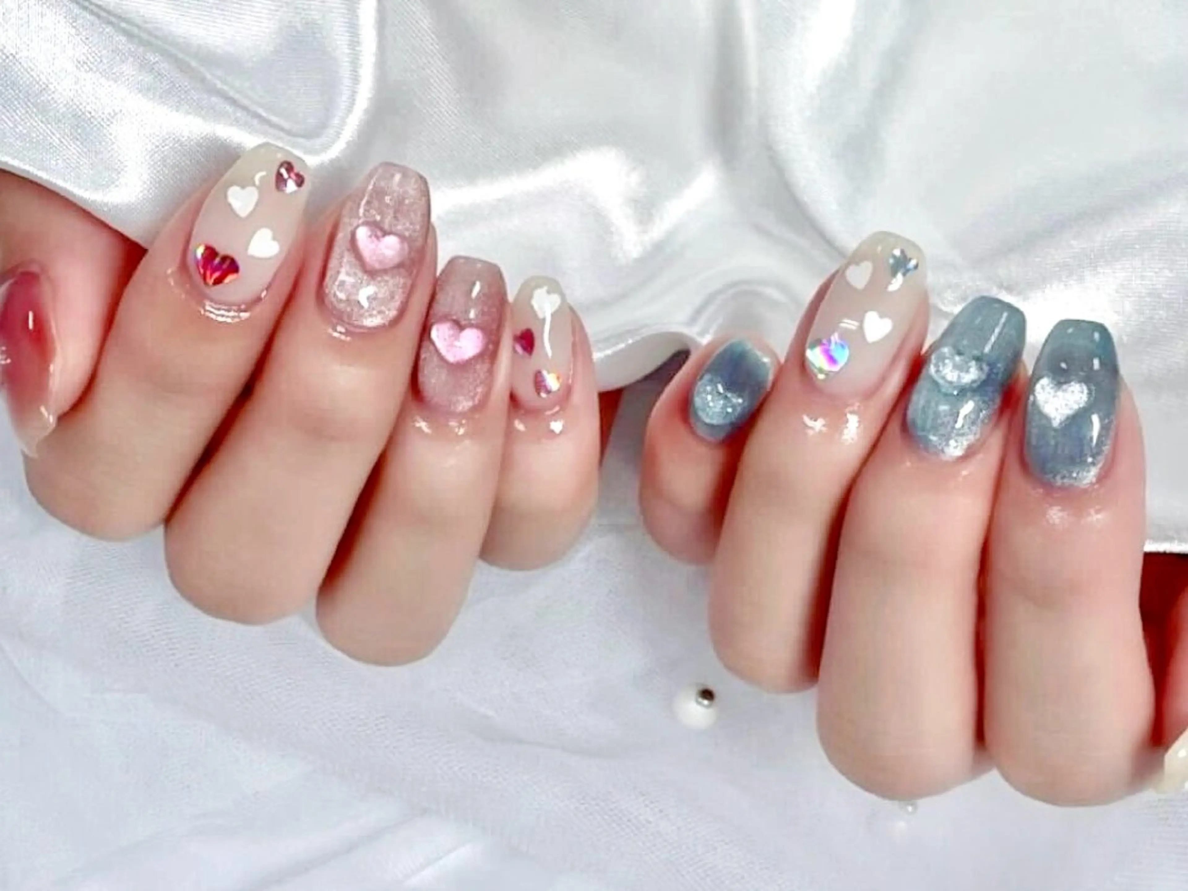 ネイル アートネイル ジェルネイル マグネットネイル ニュアンスネイル パラジェル ハンドネイル Nail Neige🐈🌙のネイルデザイン