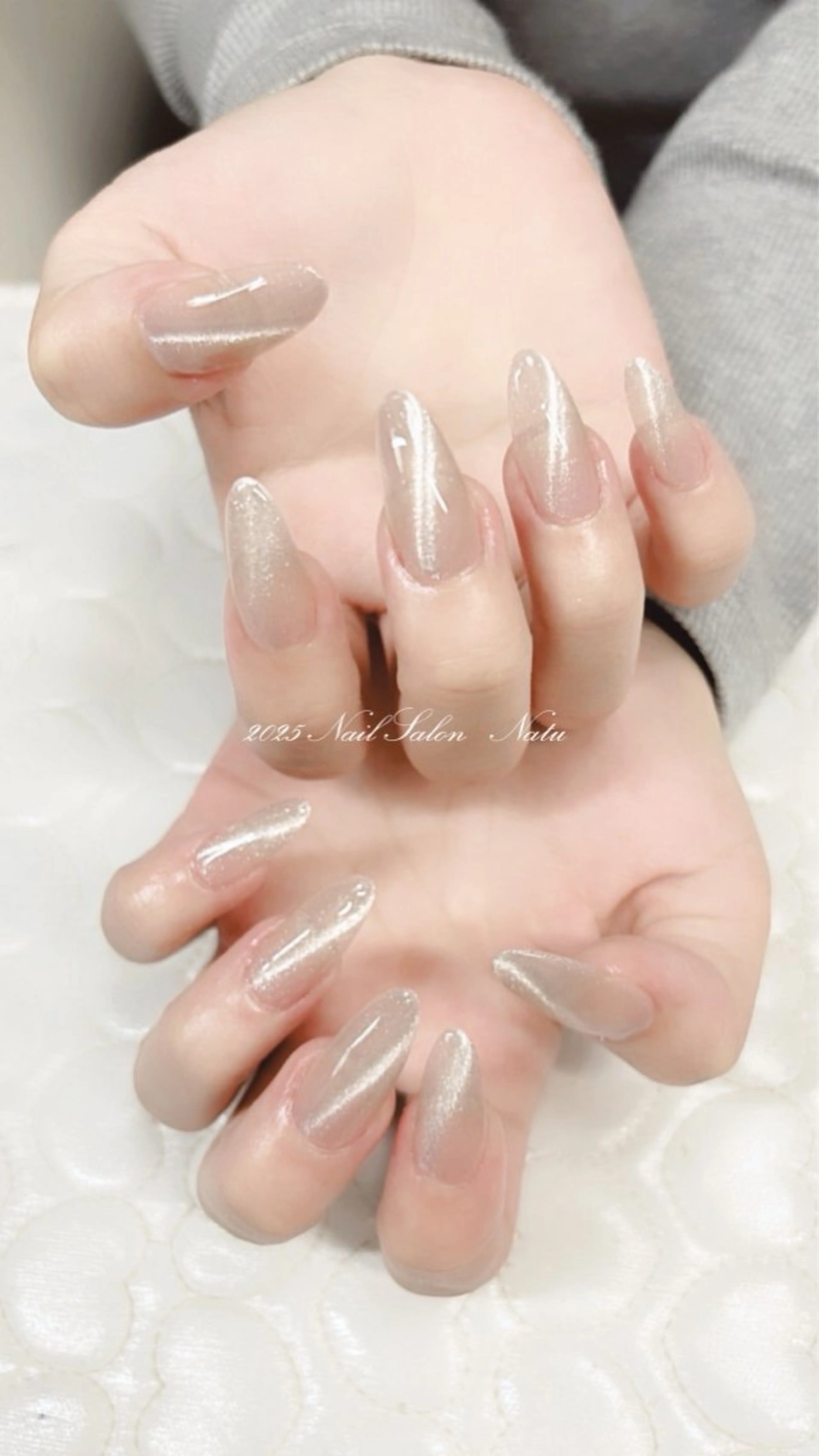 ネイル 長さ出し マグネットネイル ミディアムネイル nailsalon　 Natuのネイルデザイン