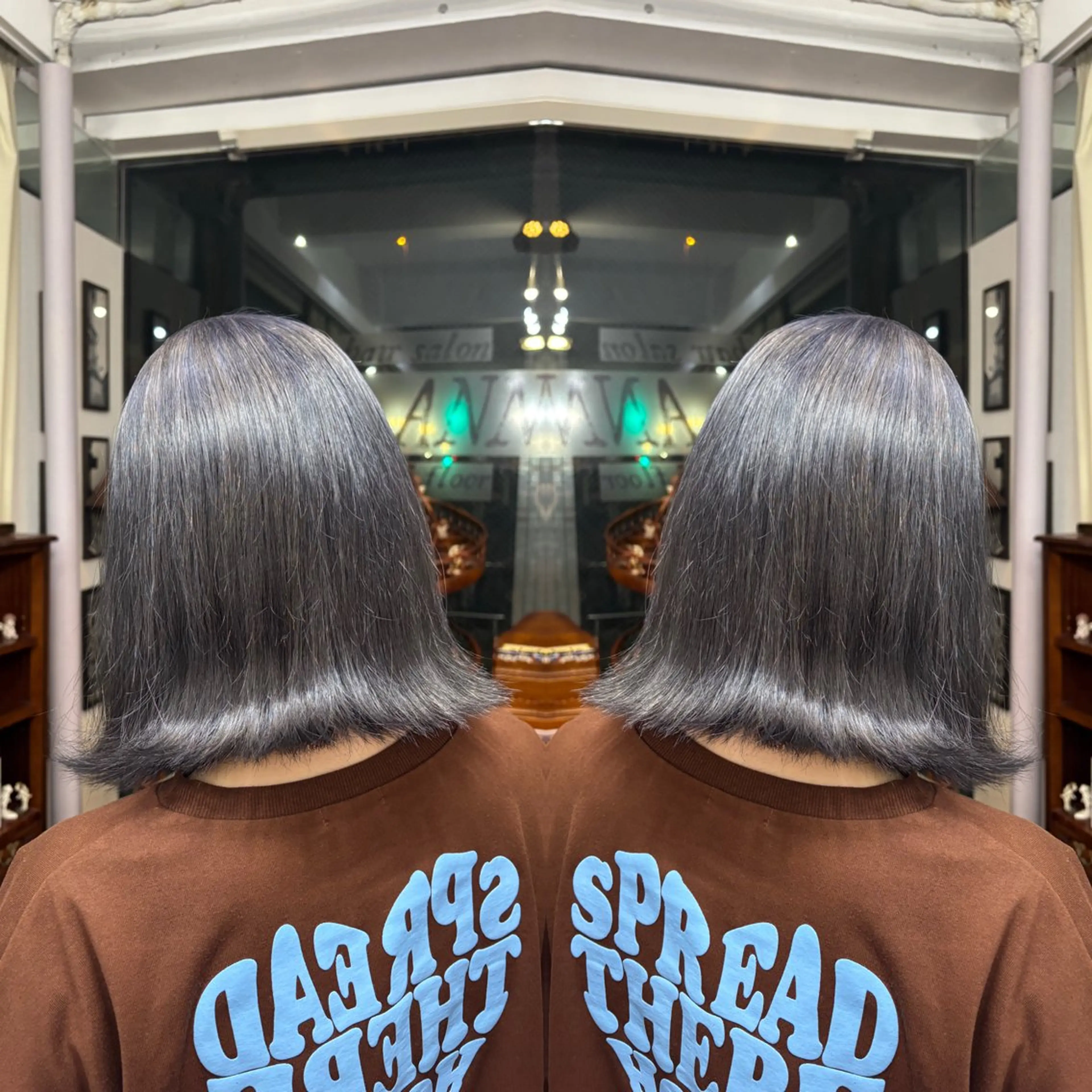 ショート カラー グレージュ ラベンダーカラー ラベンダーグレージュ ラベンダーグレー 💎ハイトーン/艶 カラー モエカ💎のヘアスタイル