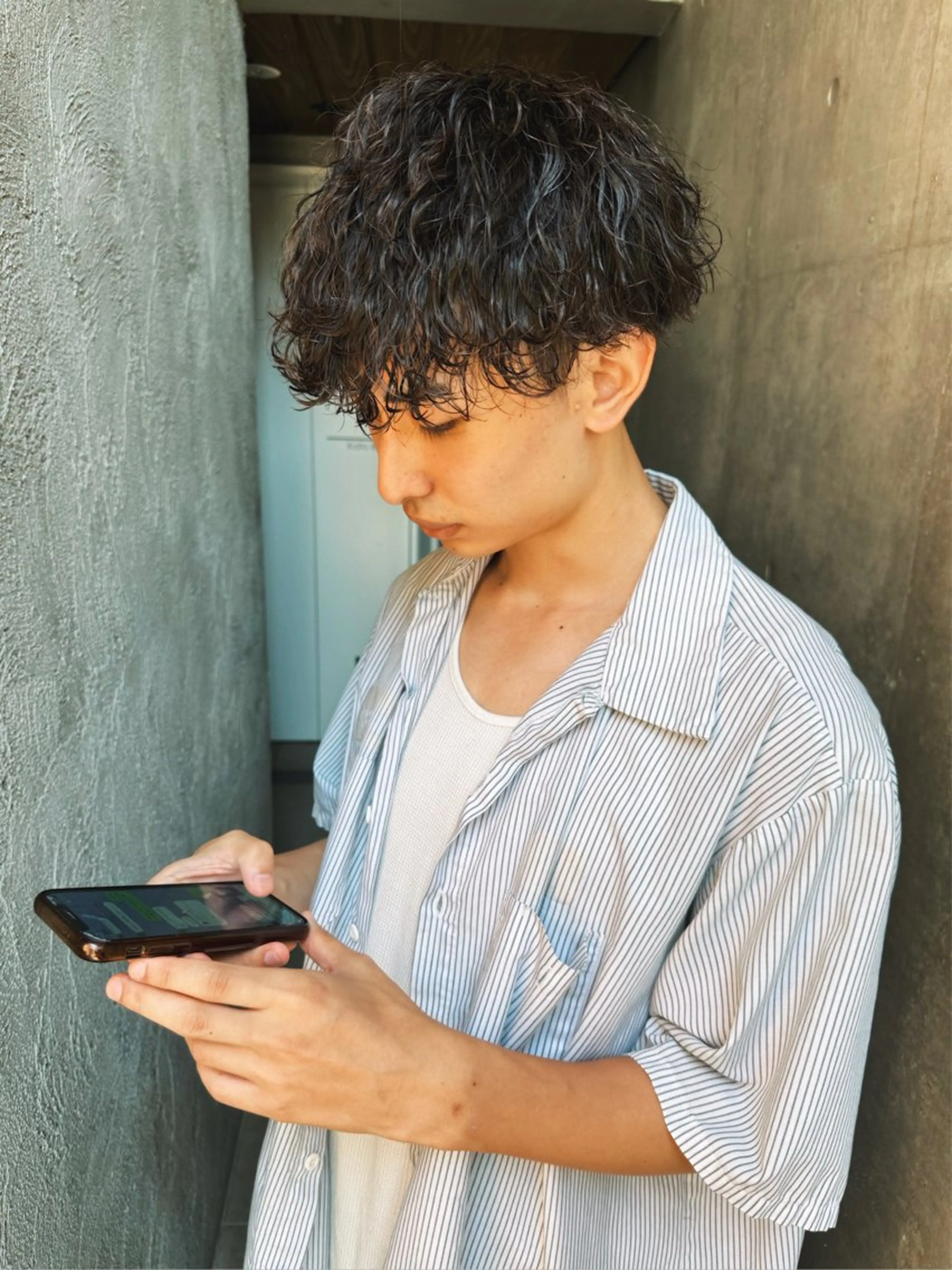 メンズメンズカット+波巻きパーマ(波巻きスパイラルパーマ)(シャンプーブロー込み)の写真