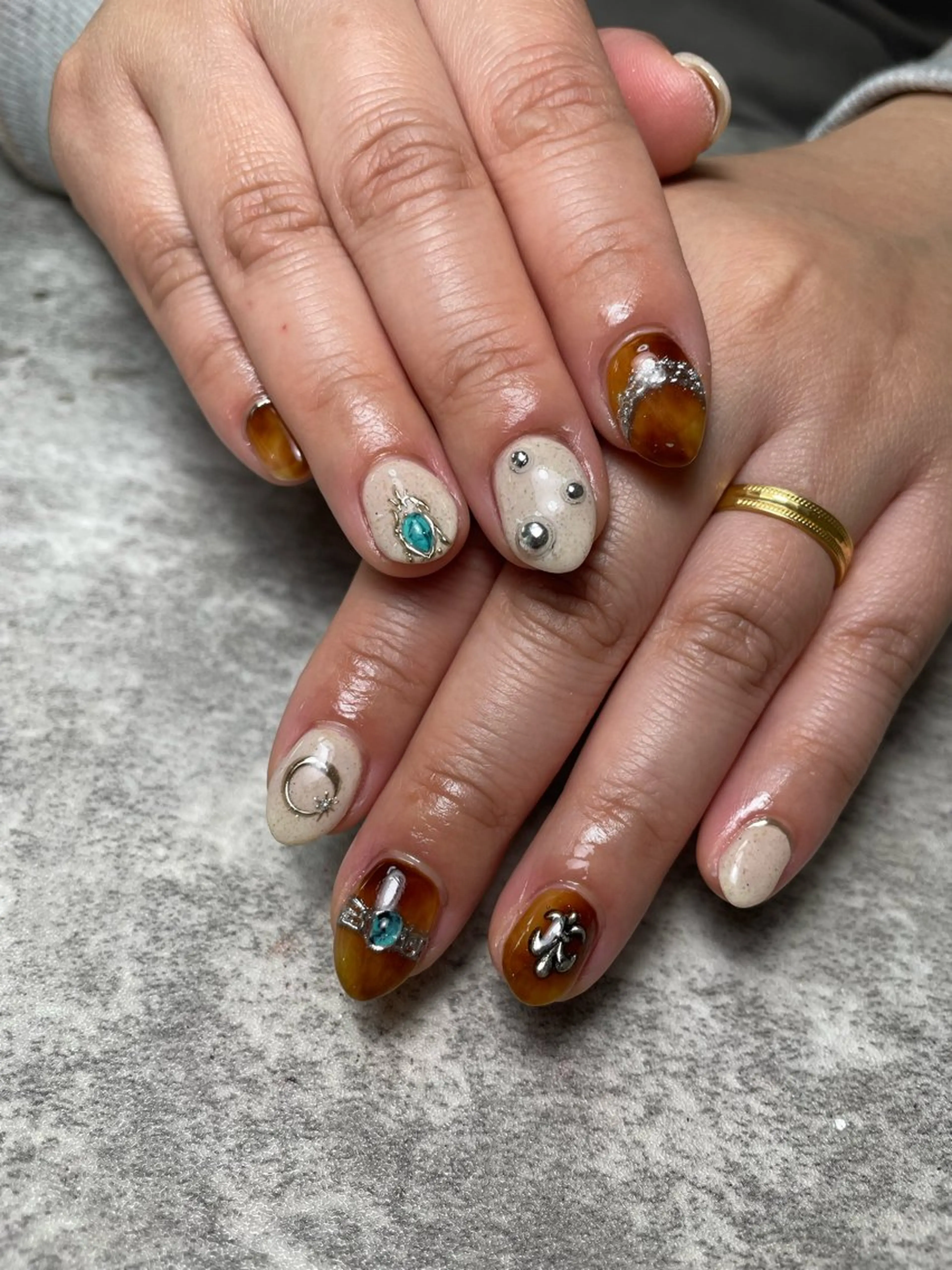 ネイル アートネイル 持ち込み ハンドネイル RISA joie nailのネイルデザイン