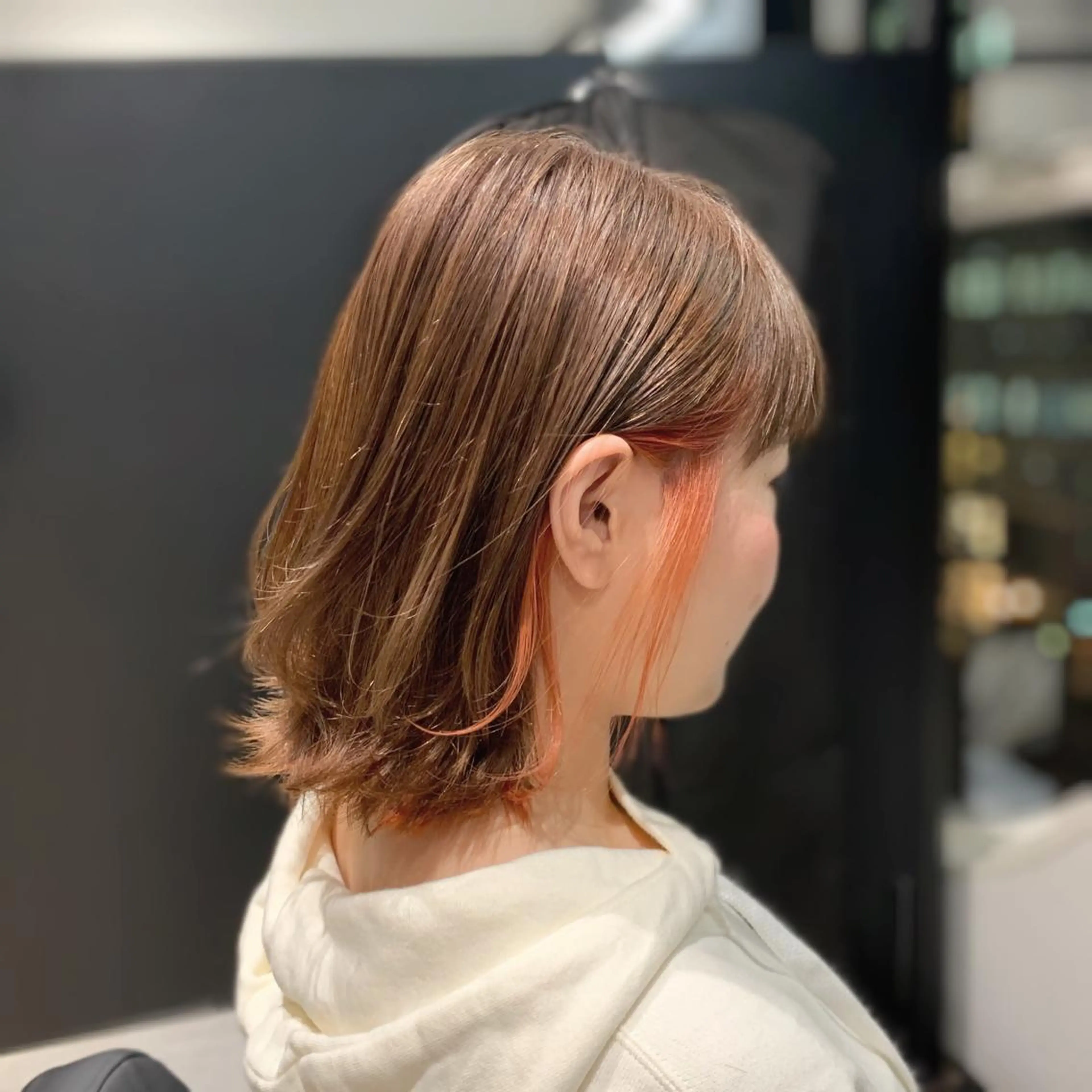 ミディアム カラー ヘアアレンジ ネイル マツエク・マツパ イヤリングカラー インナーカラー ボブ、縮毛矯正👑 心斎橋/高城涼也のヘアスタイル