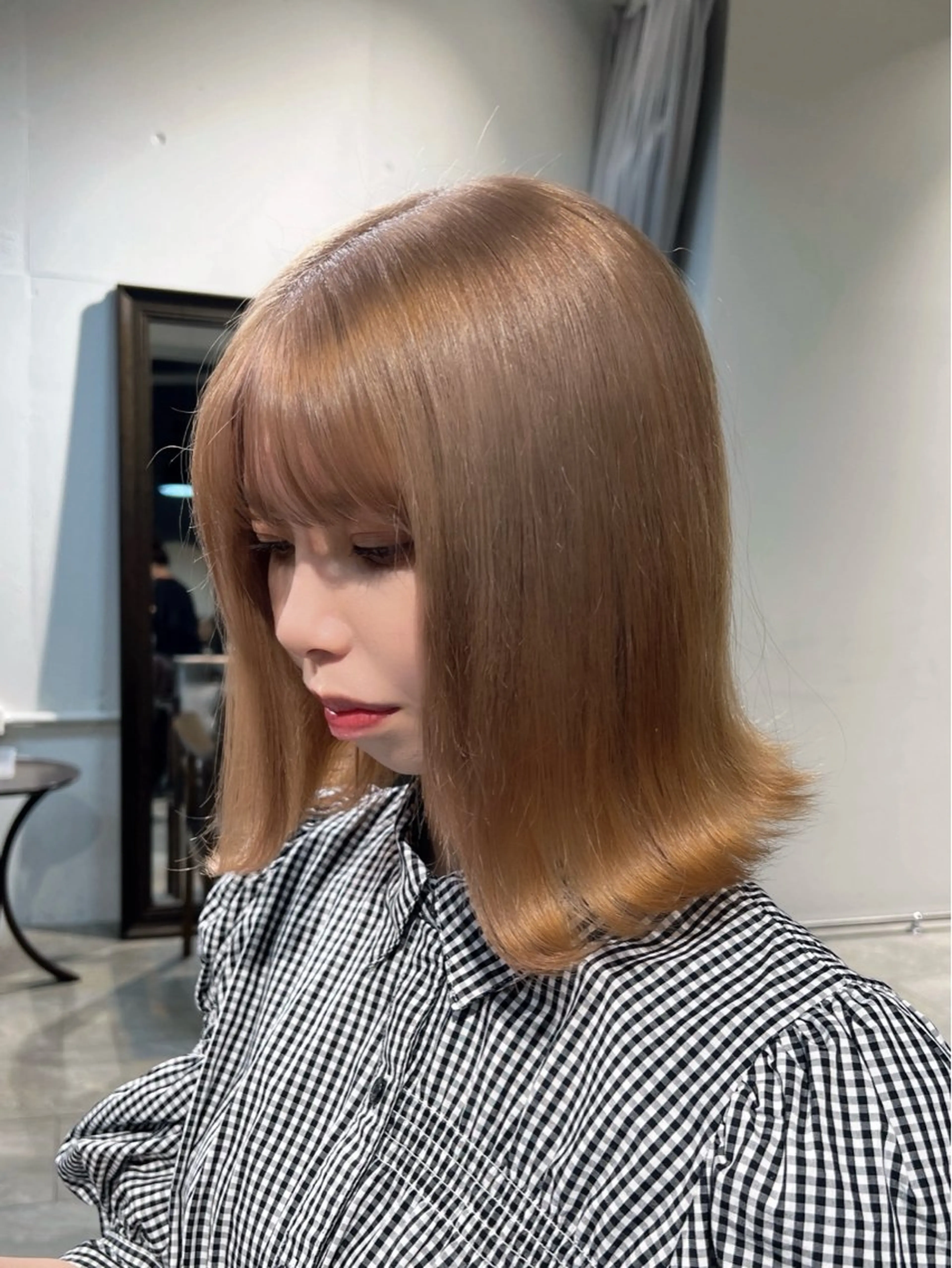 ミディアム カラー ヘアカラー トリートメント ヘアセット 🎀ハイトーン・艶 カラー HANA🎀のヘアスタイル