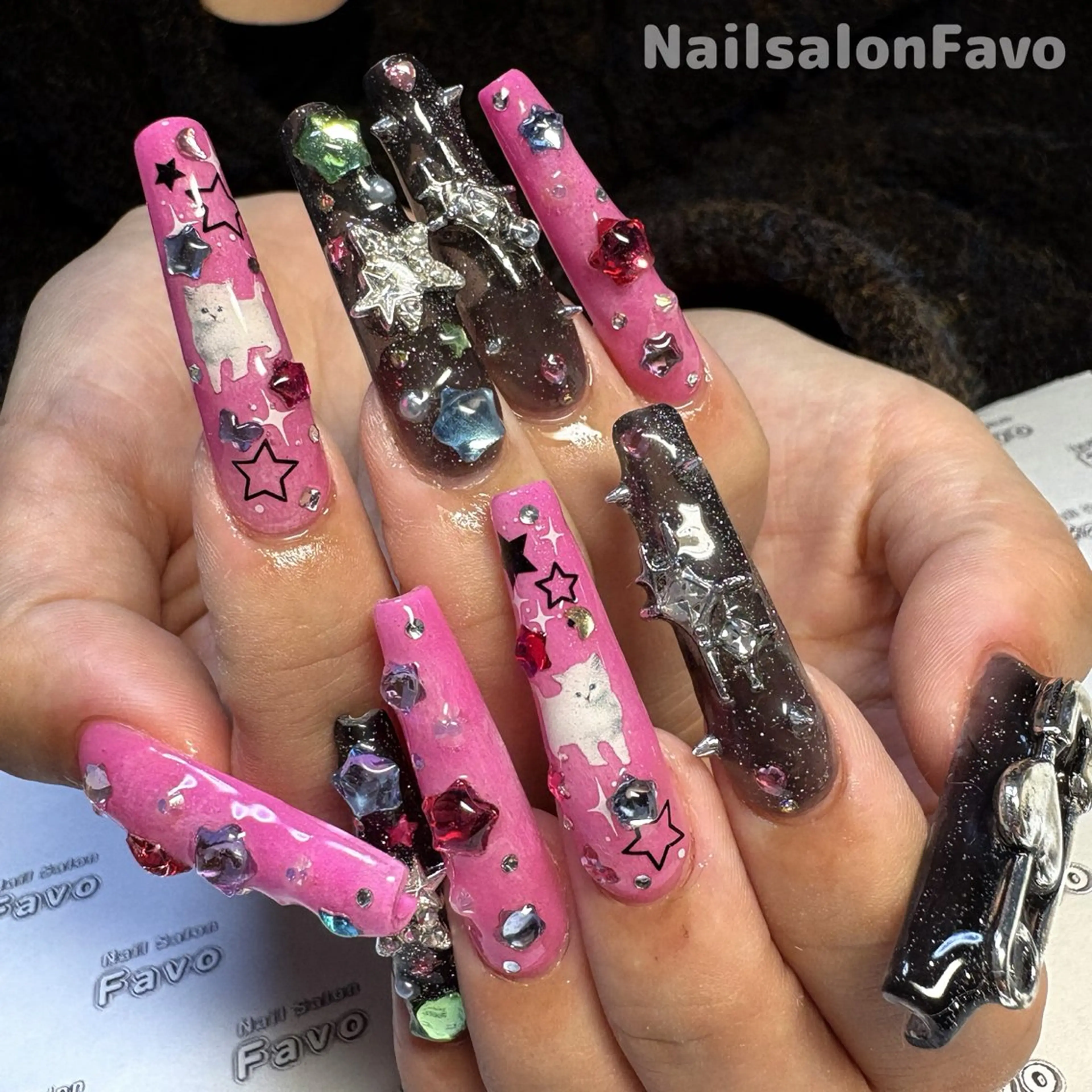 ネイル 持ち込み ピンク やまだ ことみのネイルデザイン