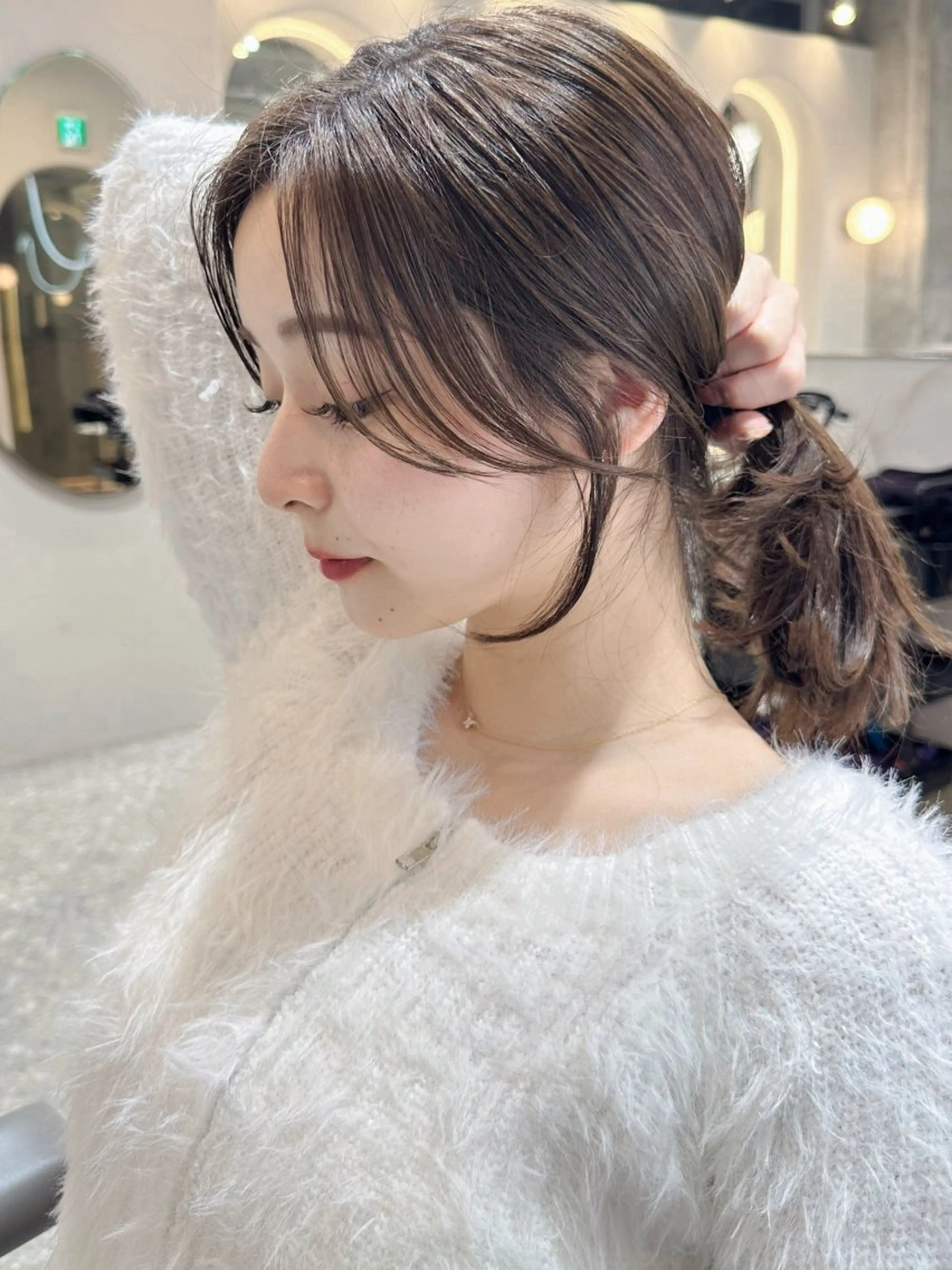 セミロング カラー レイヤーカット カット ヘアカラー トリートメント 新宿/韓国風レイヤー 髪質改善/渋谷直樹のヘアスタイル