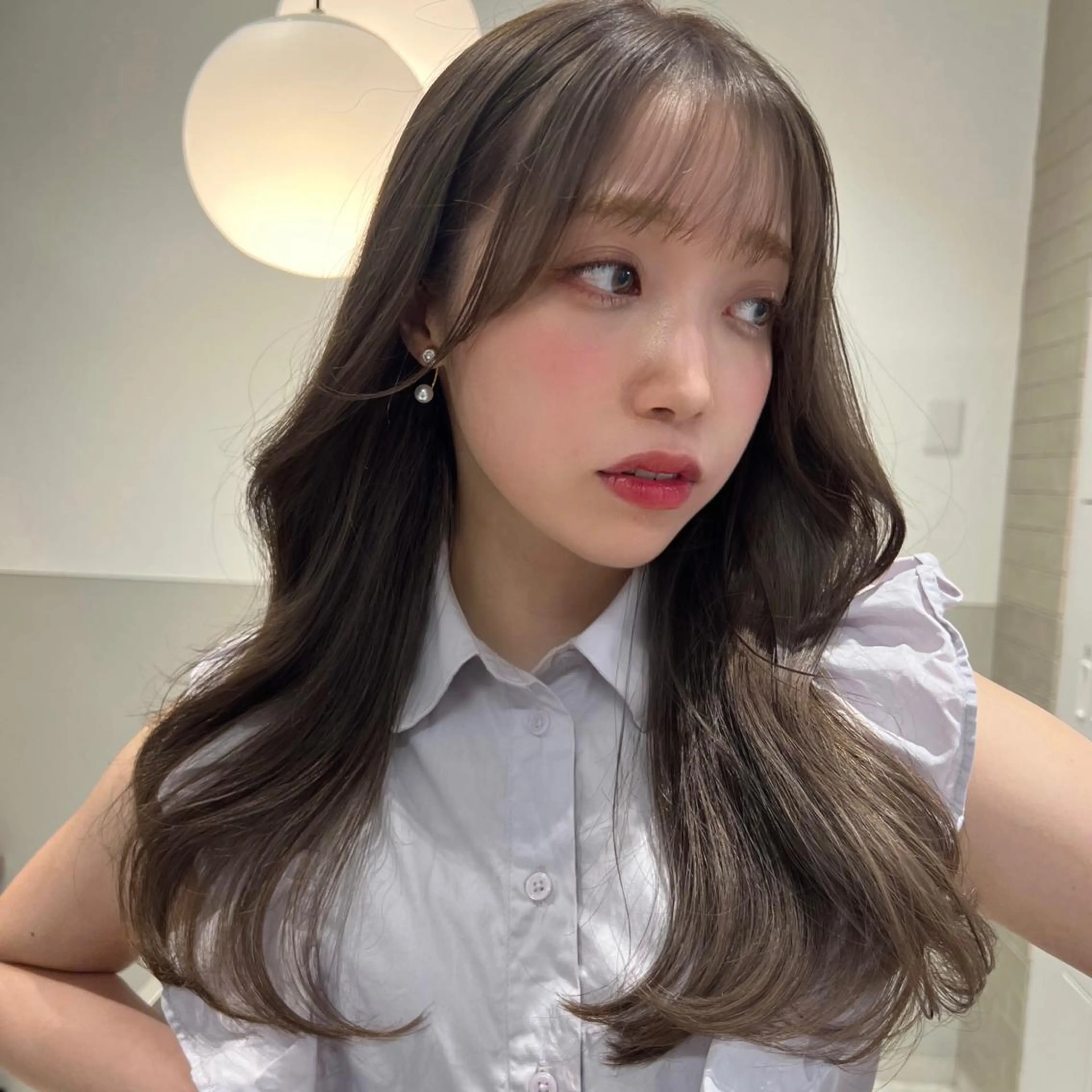 ロング 韓国風ヘア 韓国モテhair🍑 momoのヘアスタイル