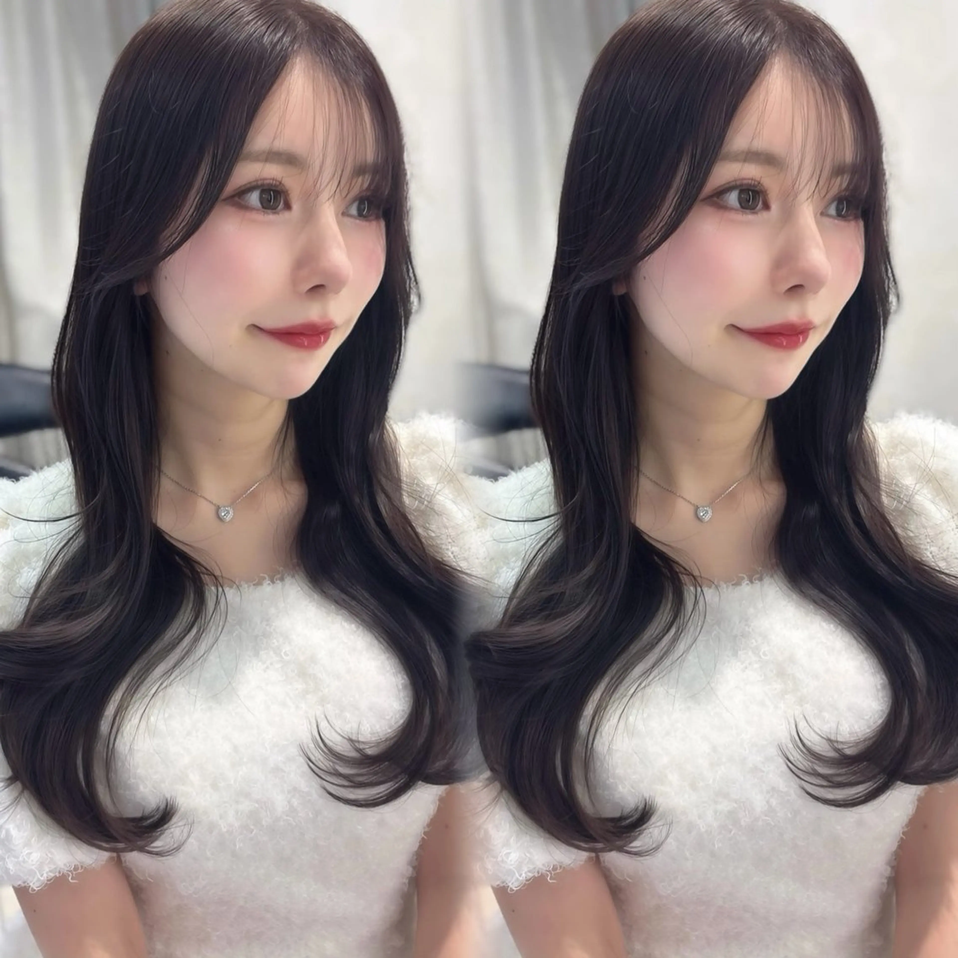 ロング チョコレートブラウン 韓国レイヤー×髪質 改善︎💕︎あかねのヘアスタイル