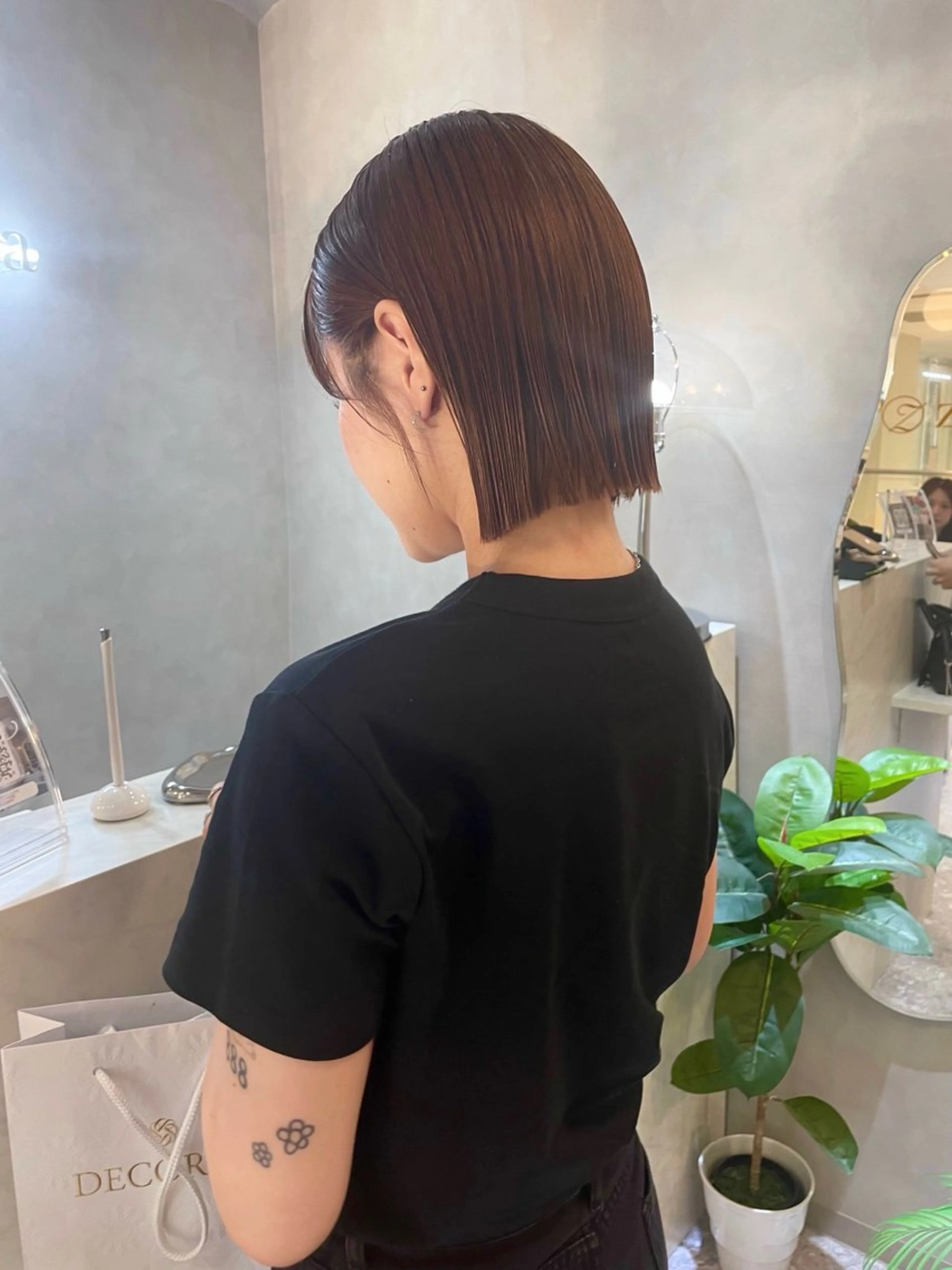 ショート カラー ボブ 似合わせカット カット ボブ/透明感カラー/ 赤み消し/miyaのヘアスタイル