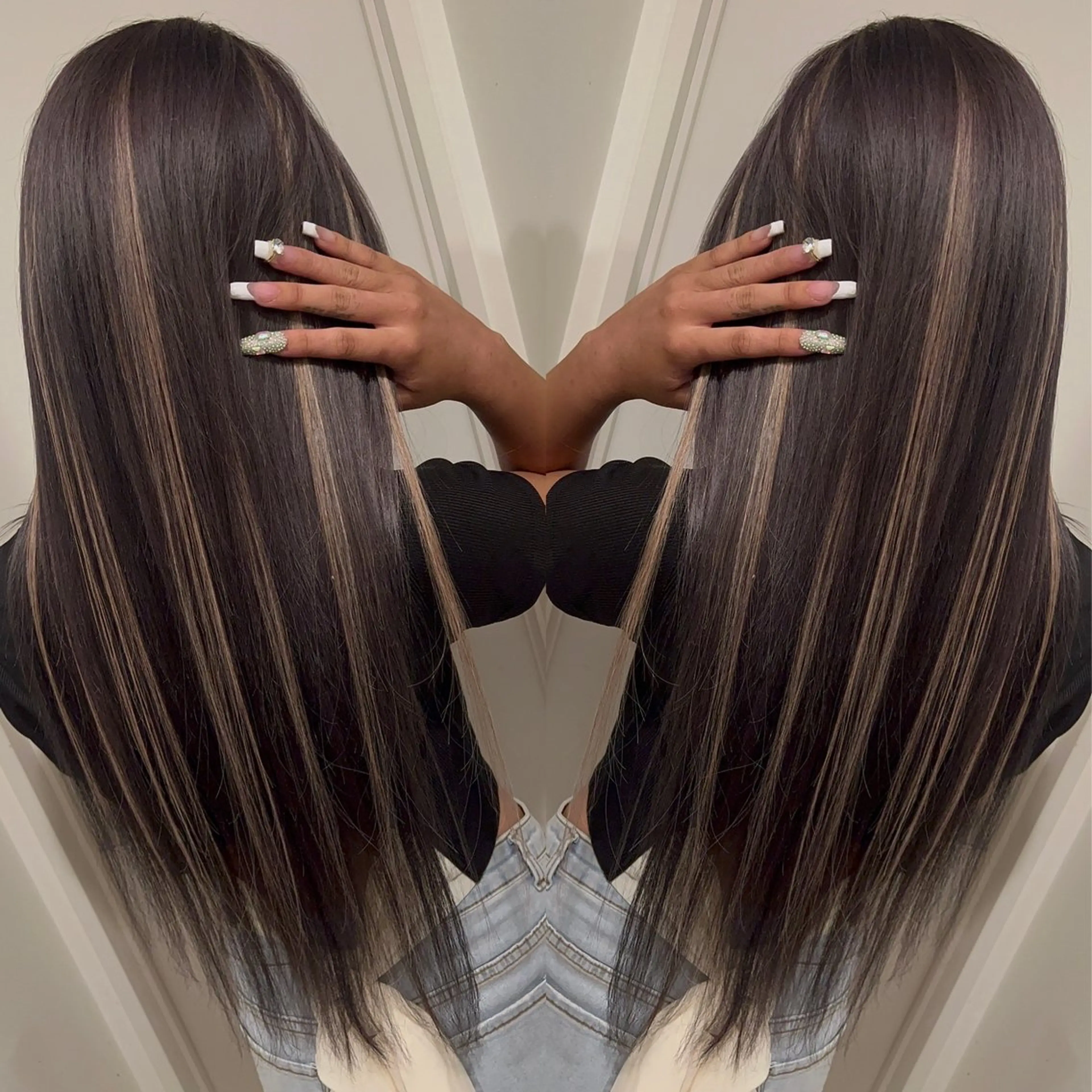 セミロング カラー ヘアアレンジ 🔥ハイトーンカラー ギャルNAOKI🔥のヘアスタイル