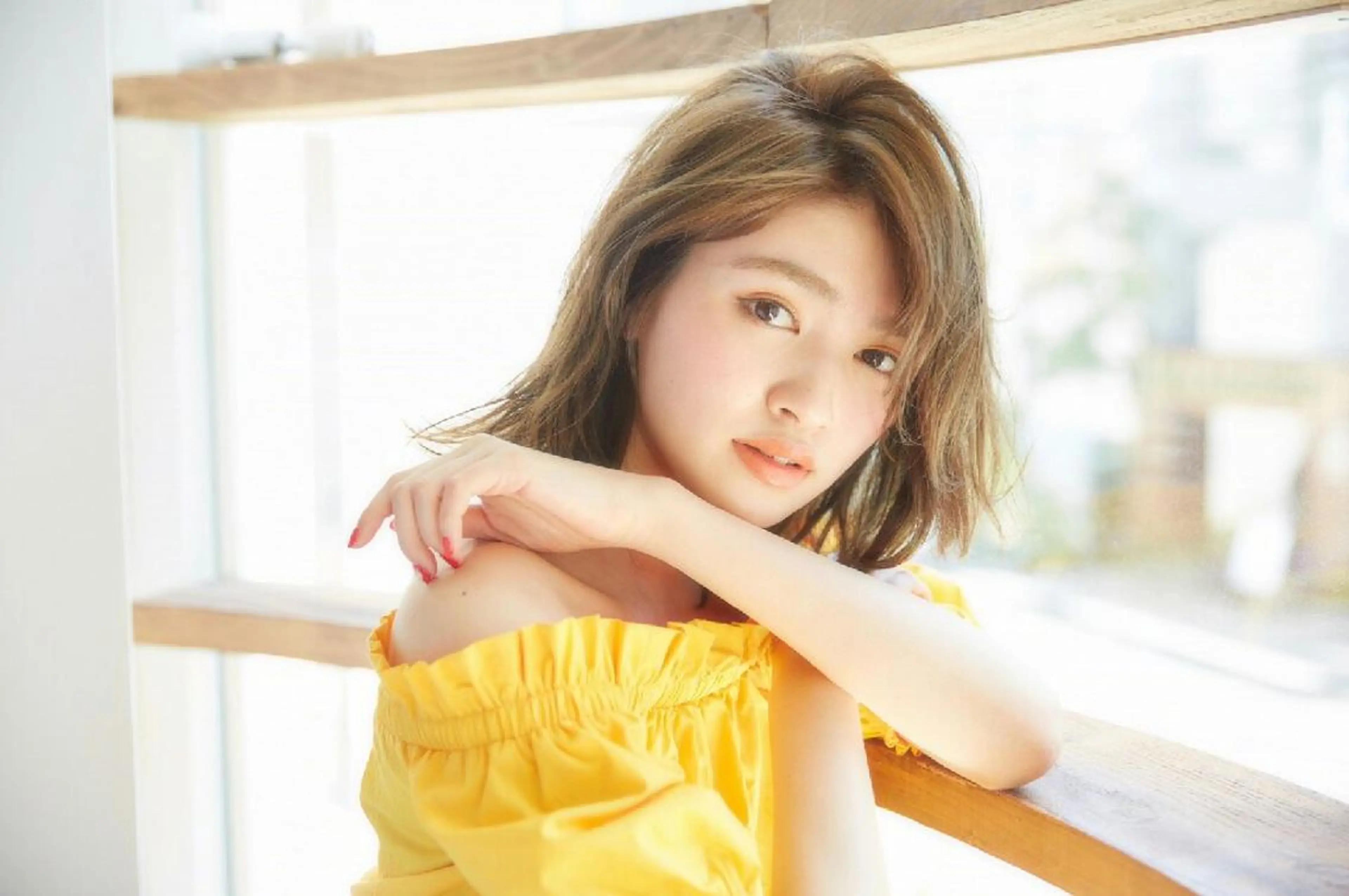 ミディアム カラー パーマ ヘアアレンジ Memoriese 表参道のヘアスタイル