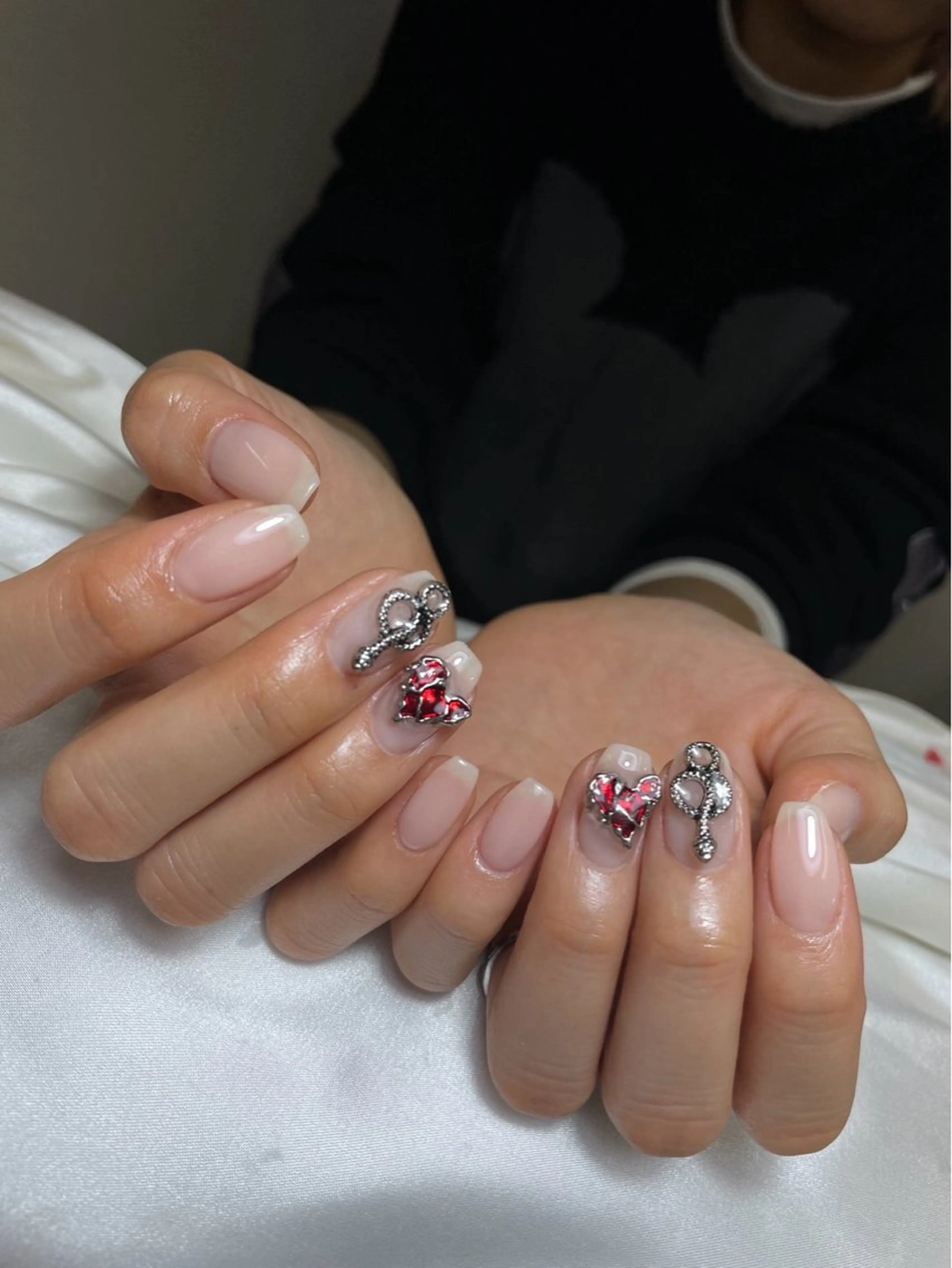 ネイル チークネイル 桜ネイル 長さ出し フットネイル ジェルネイル ハンドネイル XIINH NAIL SALONのネイルデザイン