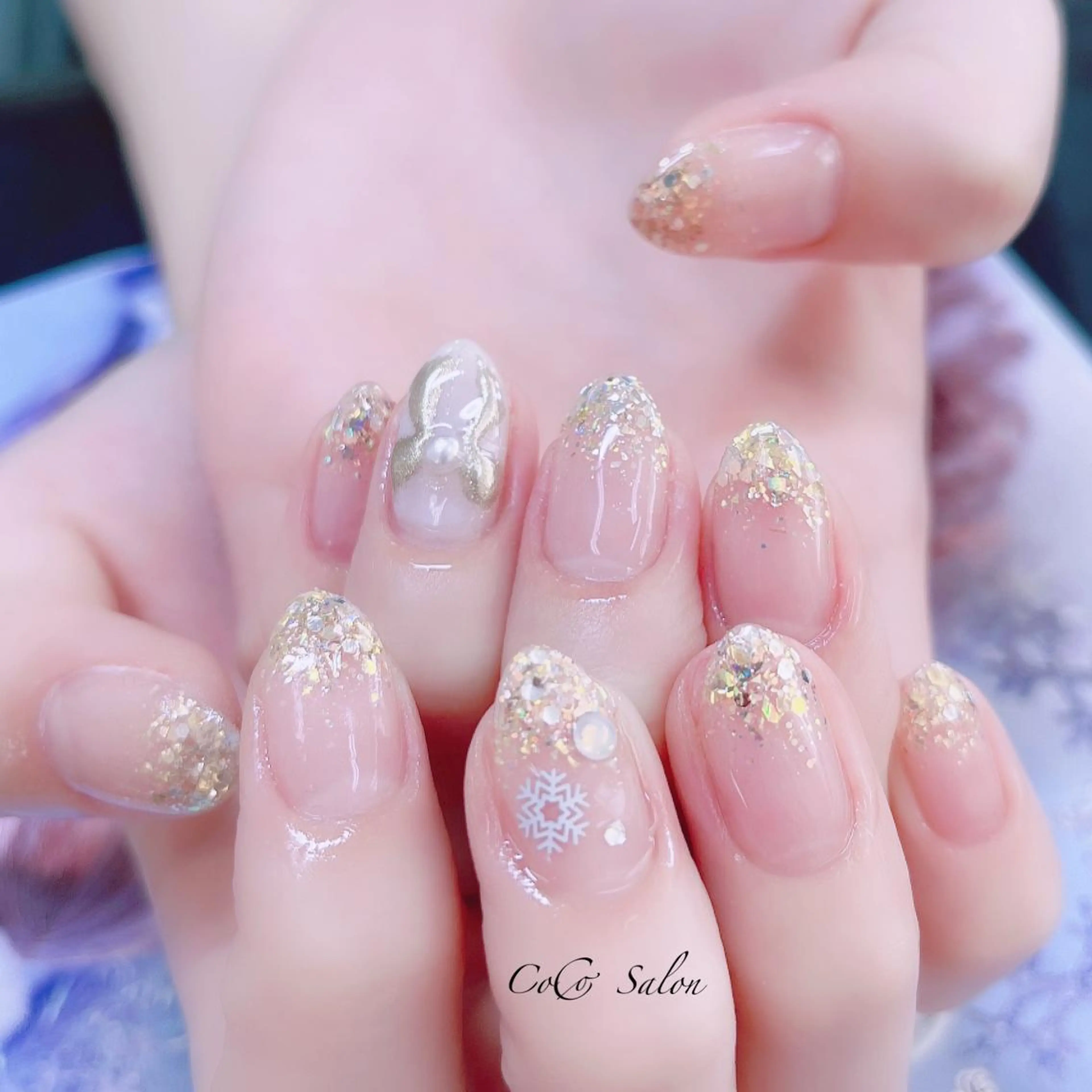 ネイル 長さ出し ジェルネイル グラデーション ホログラムネイル オフィスネイル CoCoSalon ネイル/まつ毛予約のネイルデザイン