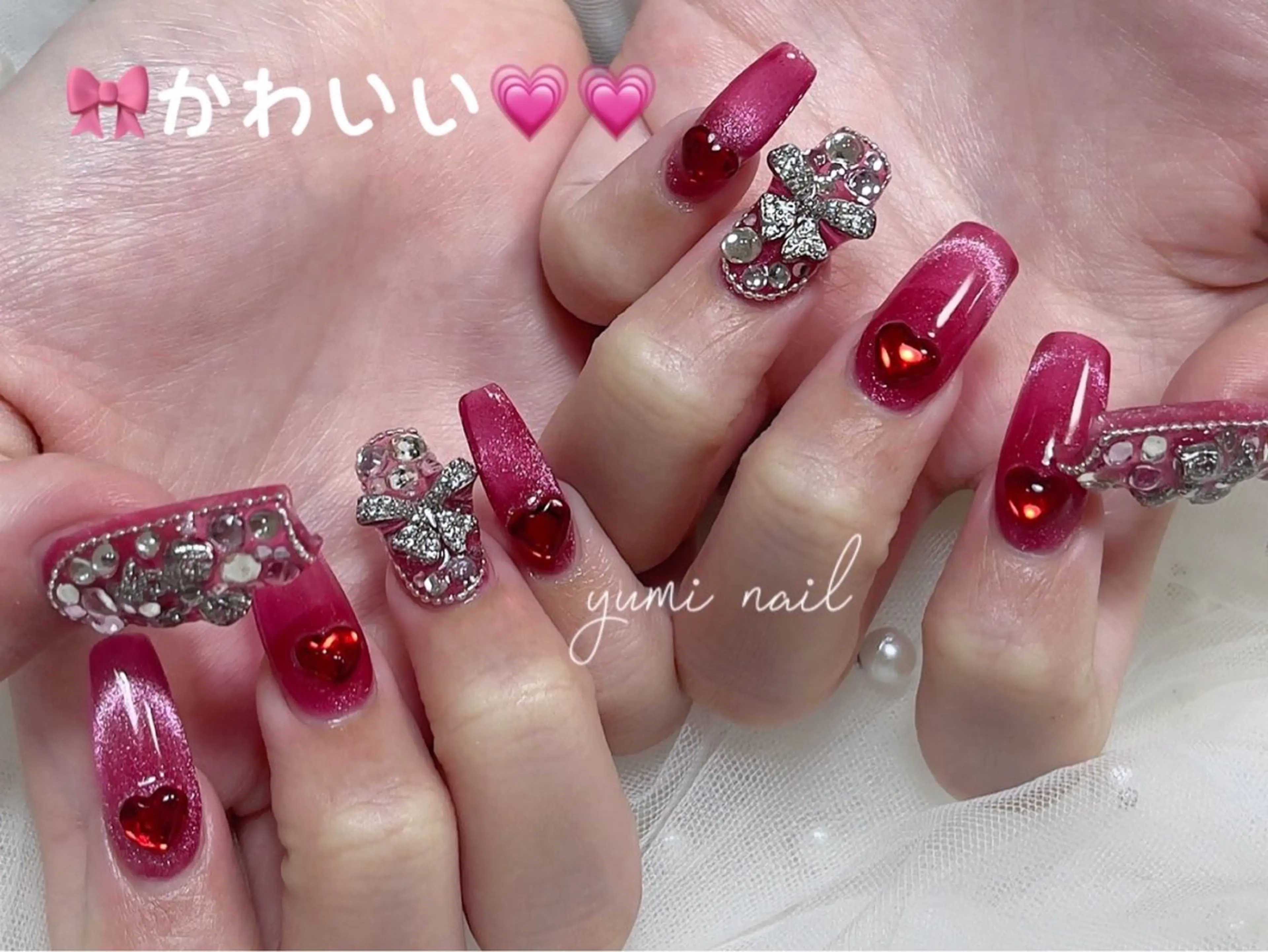 ネイル ハンドネイル 𝐲𝐮𝐦𝐢🎀 長さ出しデザイン専門のネイルデザイン