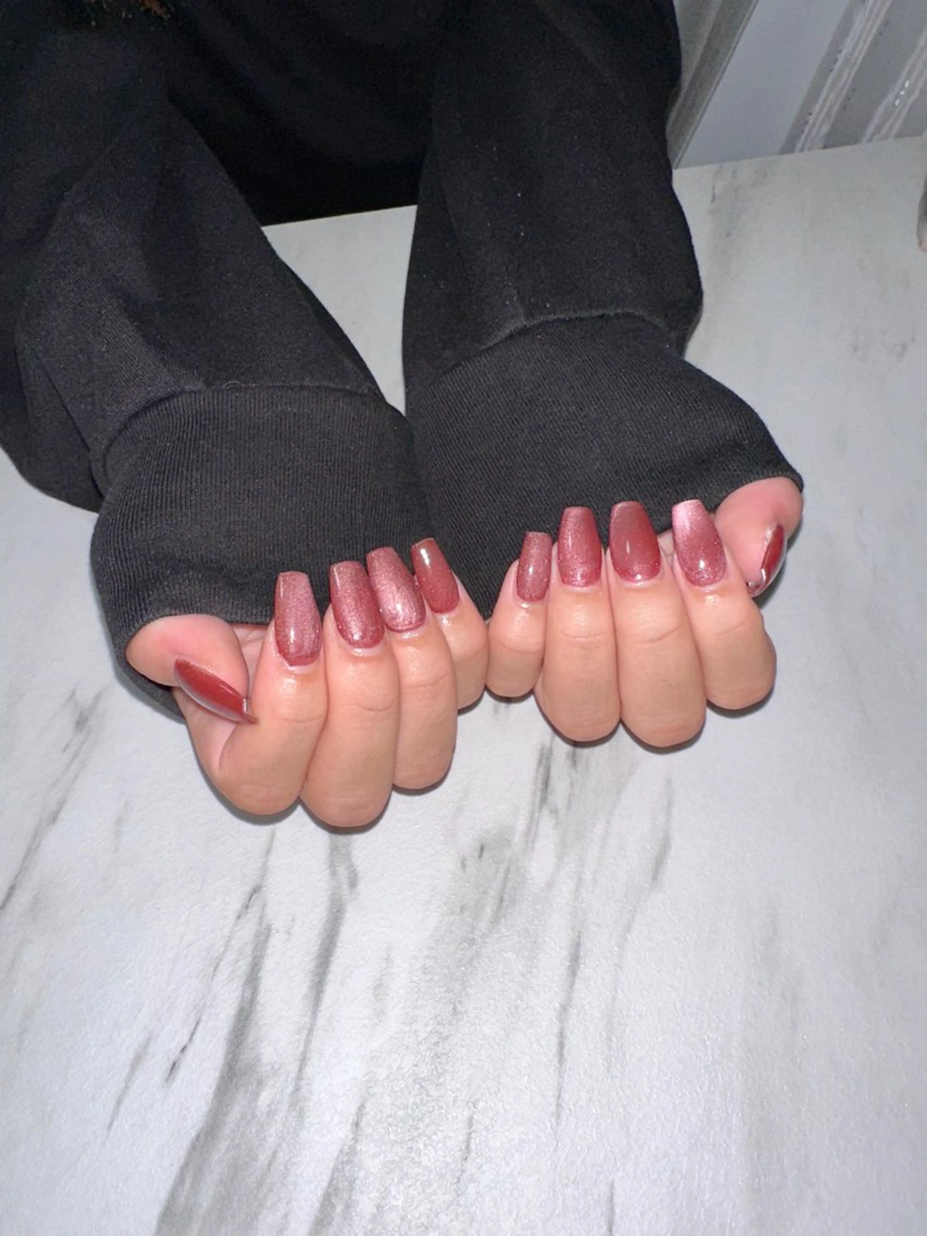 ネイル ボルドー マグネットネイル ハンドネイル NAIL SALON LUEURのネイルデザイン