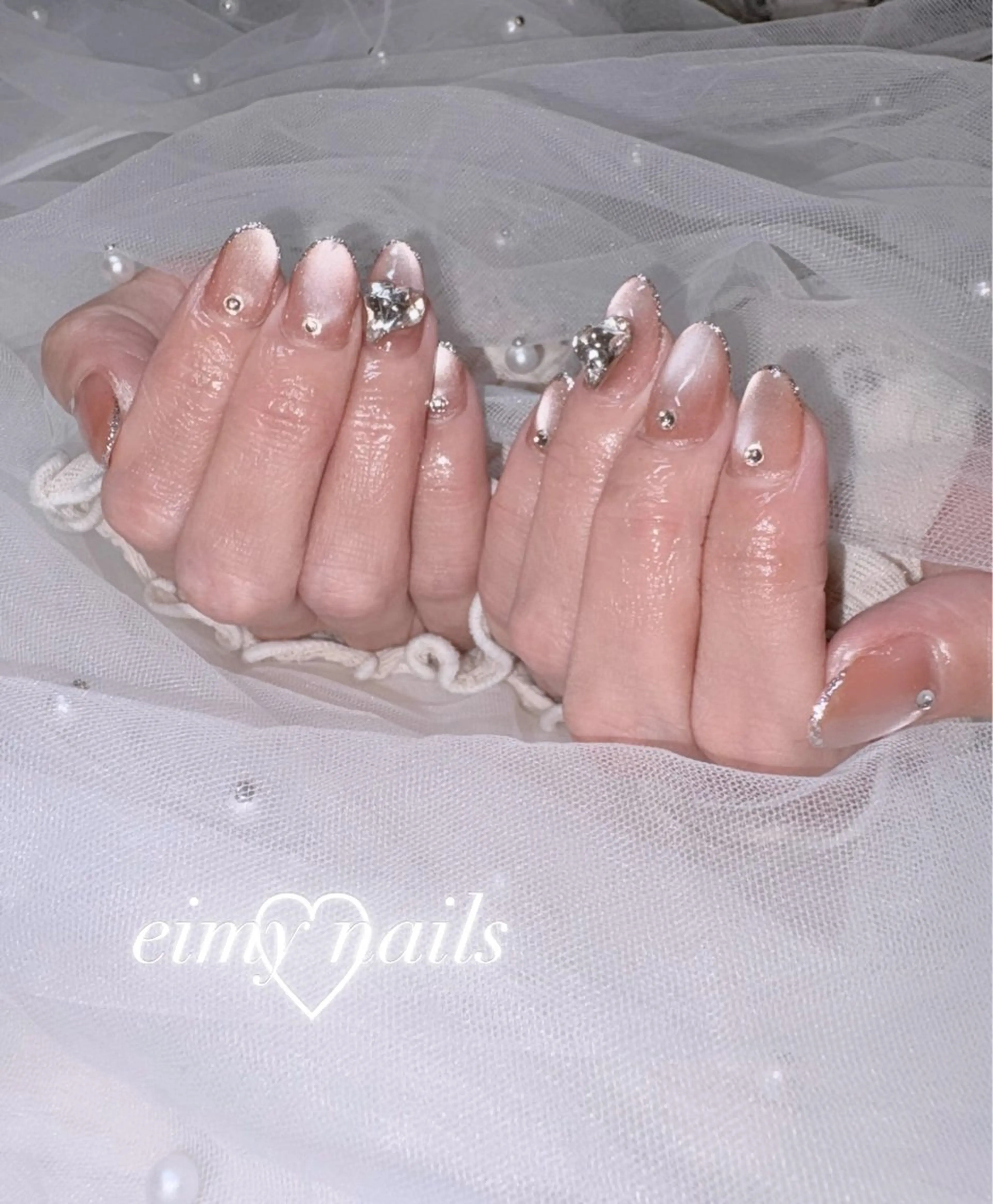 ネイル ハート ラメ(グリッター) マグネットネイル マグネットワンカラー ワンカラーネイル ハンドネイル eimy nails♡のネイルデザイン