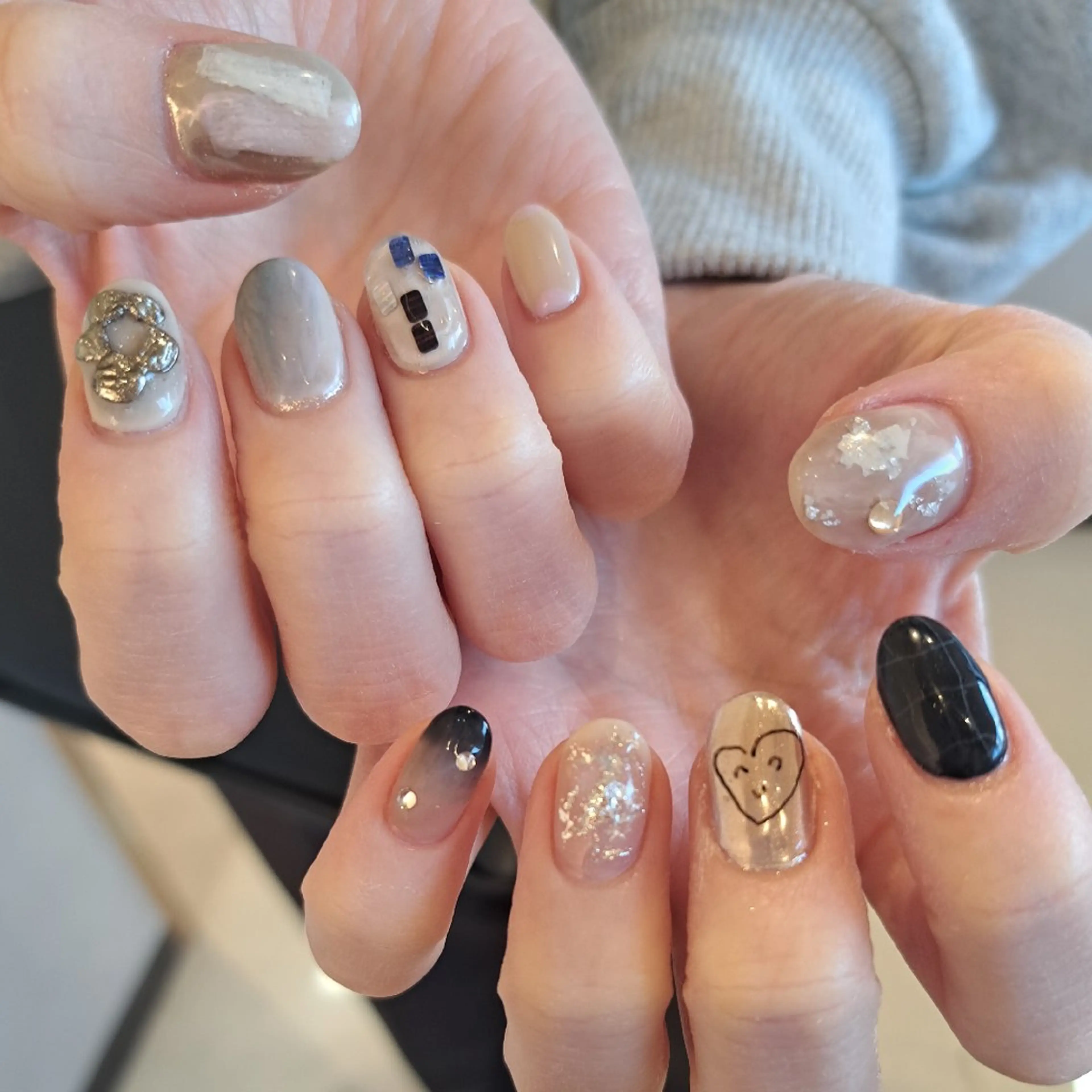 ネイル アートネイル ジェルネイル 韓国ネイル 持ち込み ハンドネイル Nail mood デザイン持ち込みokのネイルデザイン