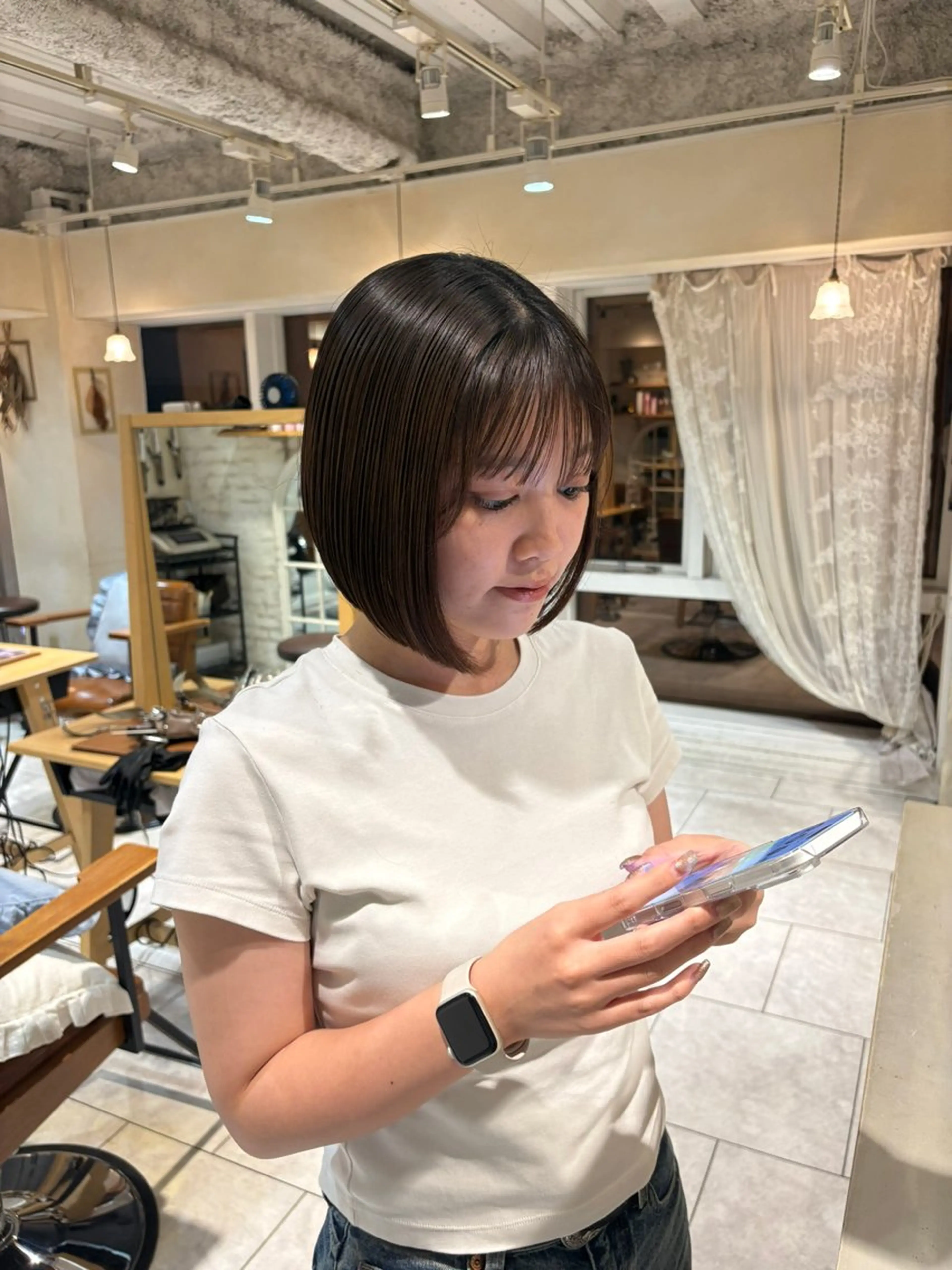 ミディアム ボブ 清水 菜花のヘアスタイル