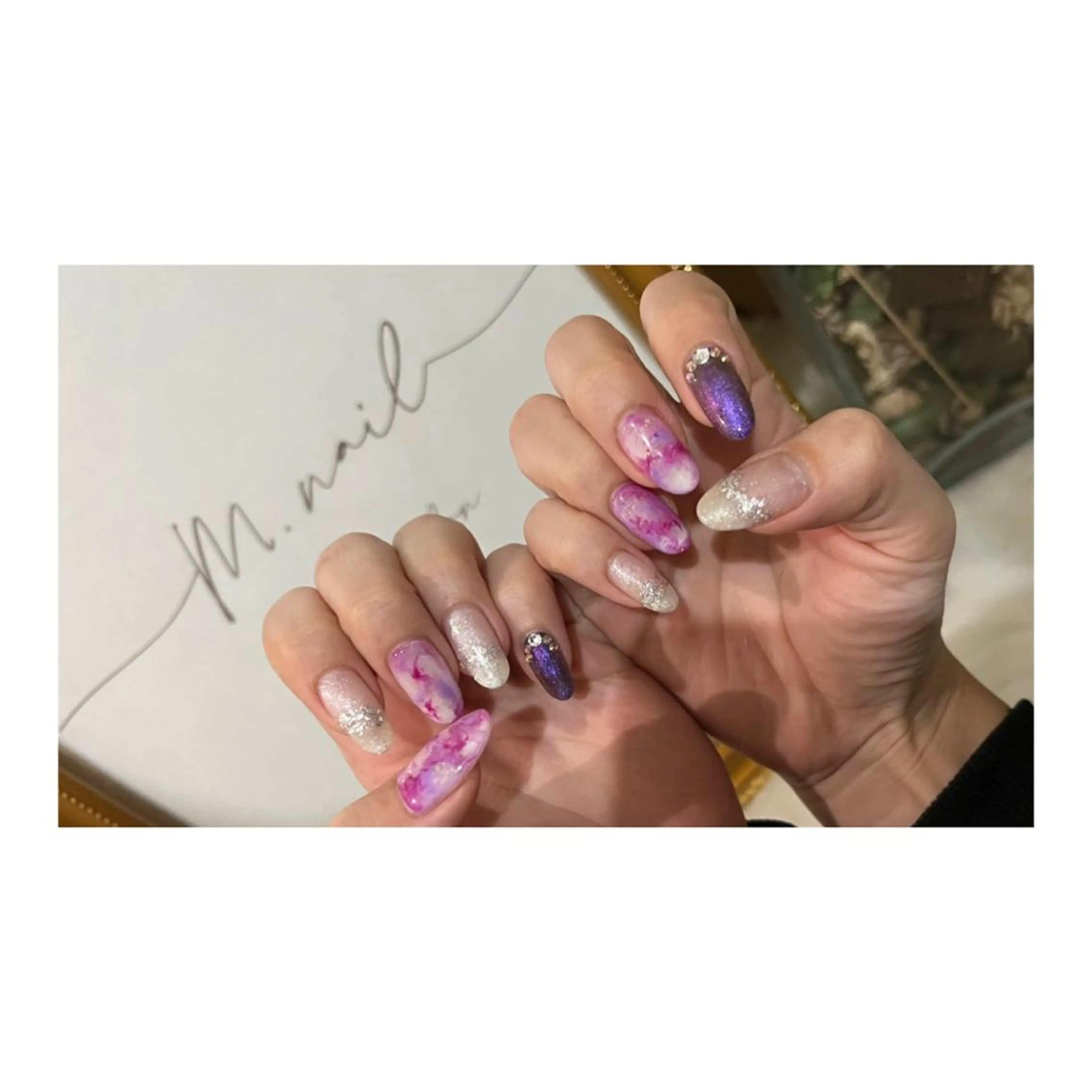 ネイル ハンドネイル M nail 個人サロン𓆉♥︎のネイルデザイン