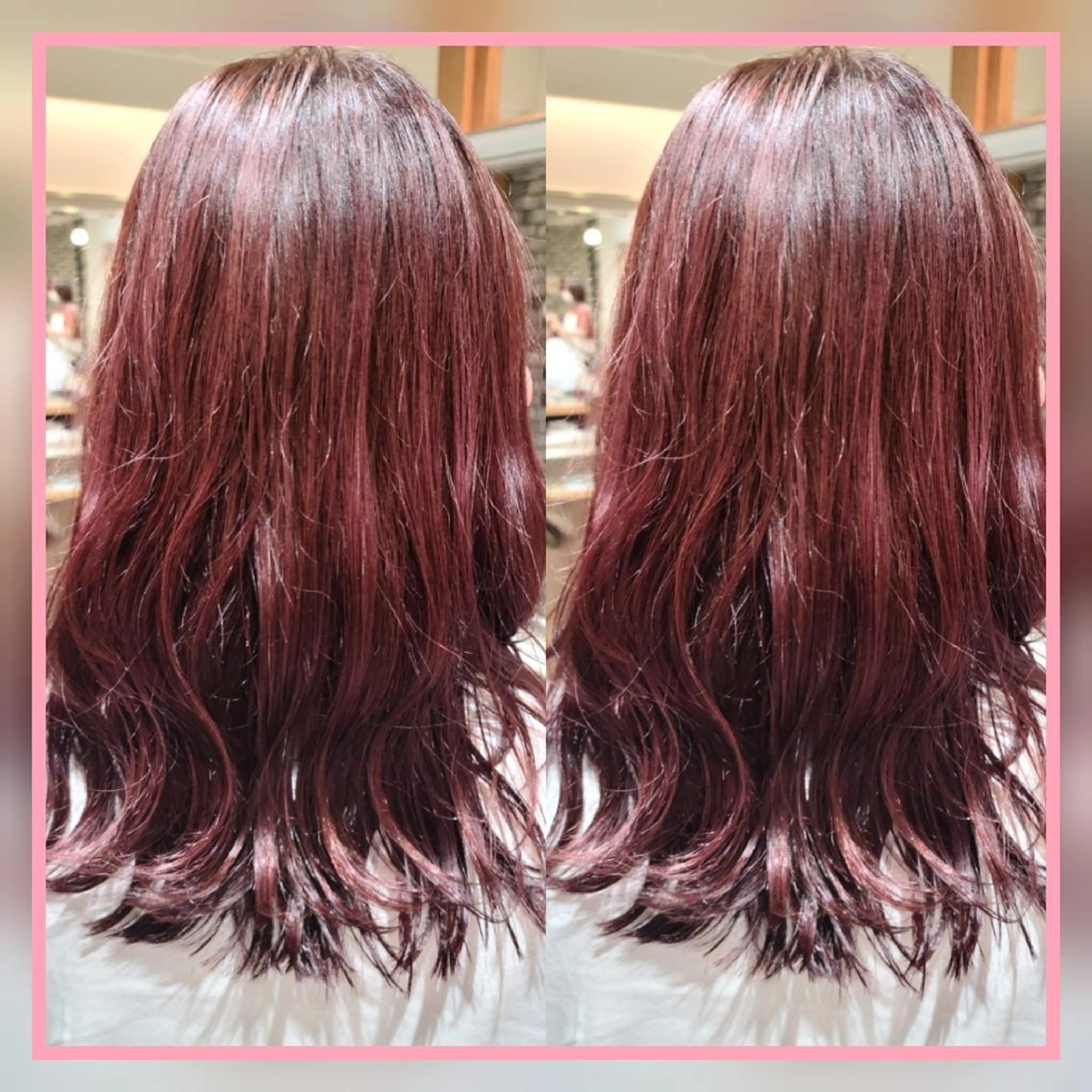 セミロング カラー ブリーチ 透明感カラー ブリーチなしカラー ピンクカラー [Lil by  JIL BLAN]所属・田中 孝征のヘアスタイル