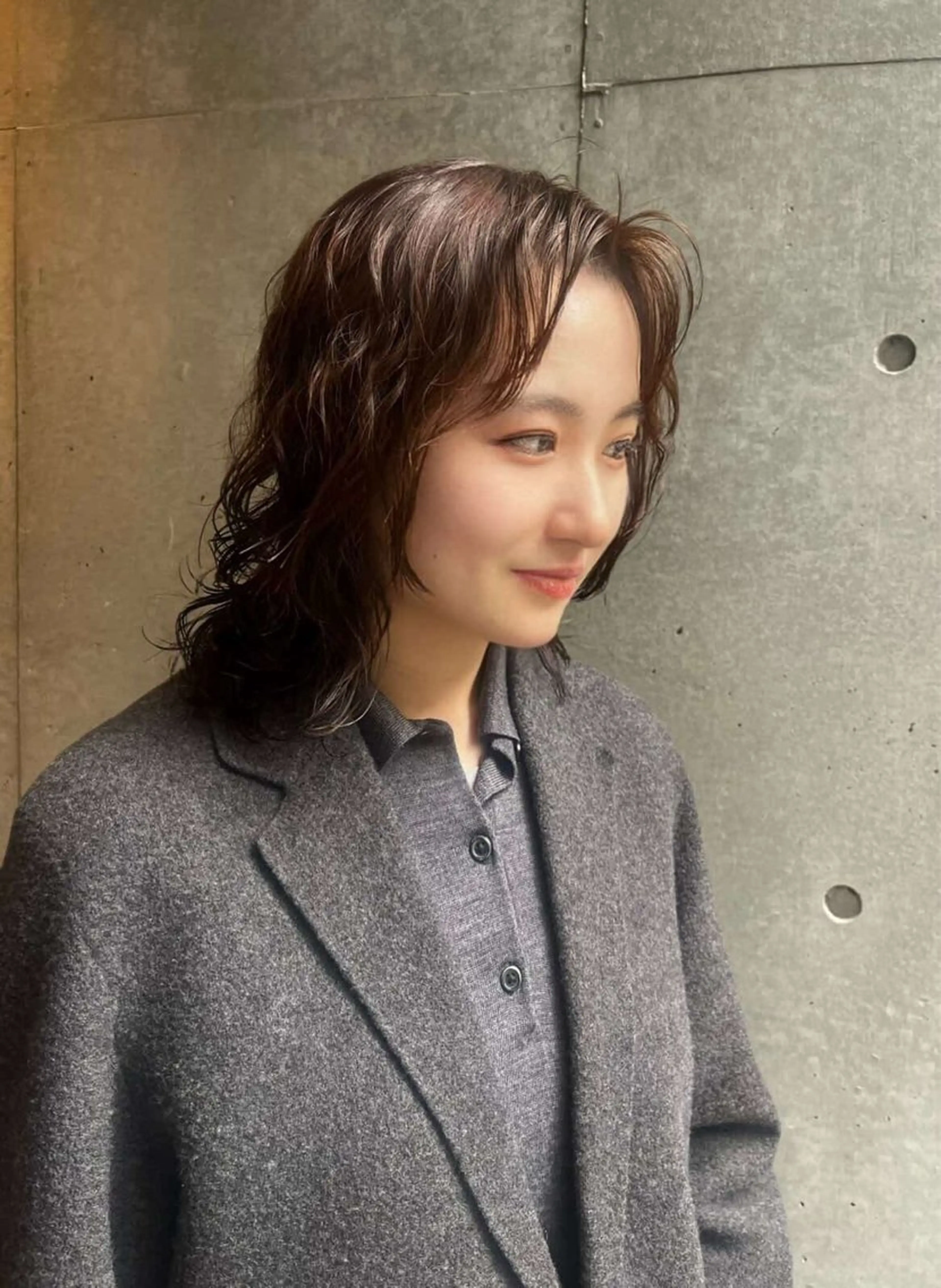 ミディアム カット パーマ ボブパーマ🥣KON コンナツミのヘアスタイル