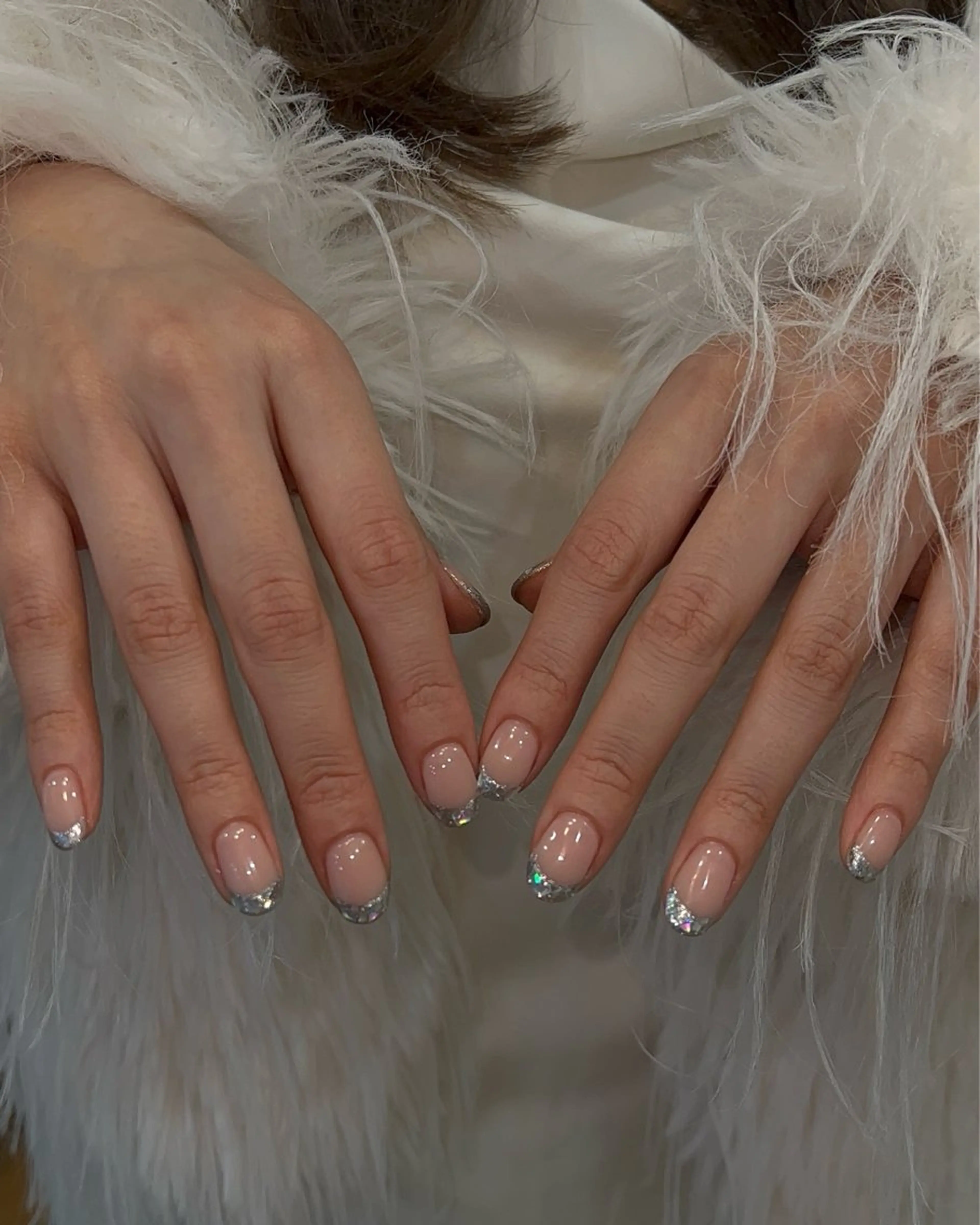 ネイル フレンチネイル ガラスフレンチ ハンドネイル フットネイル ハンドケア Miyagi Asamiのネイルデザイン