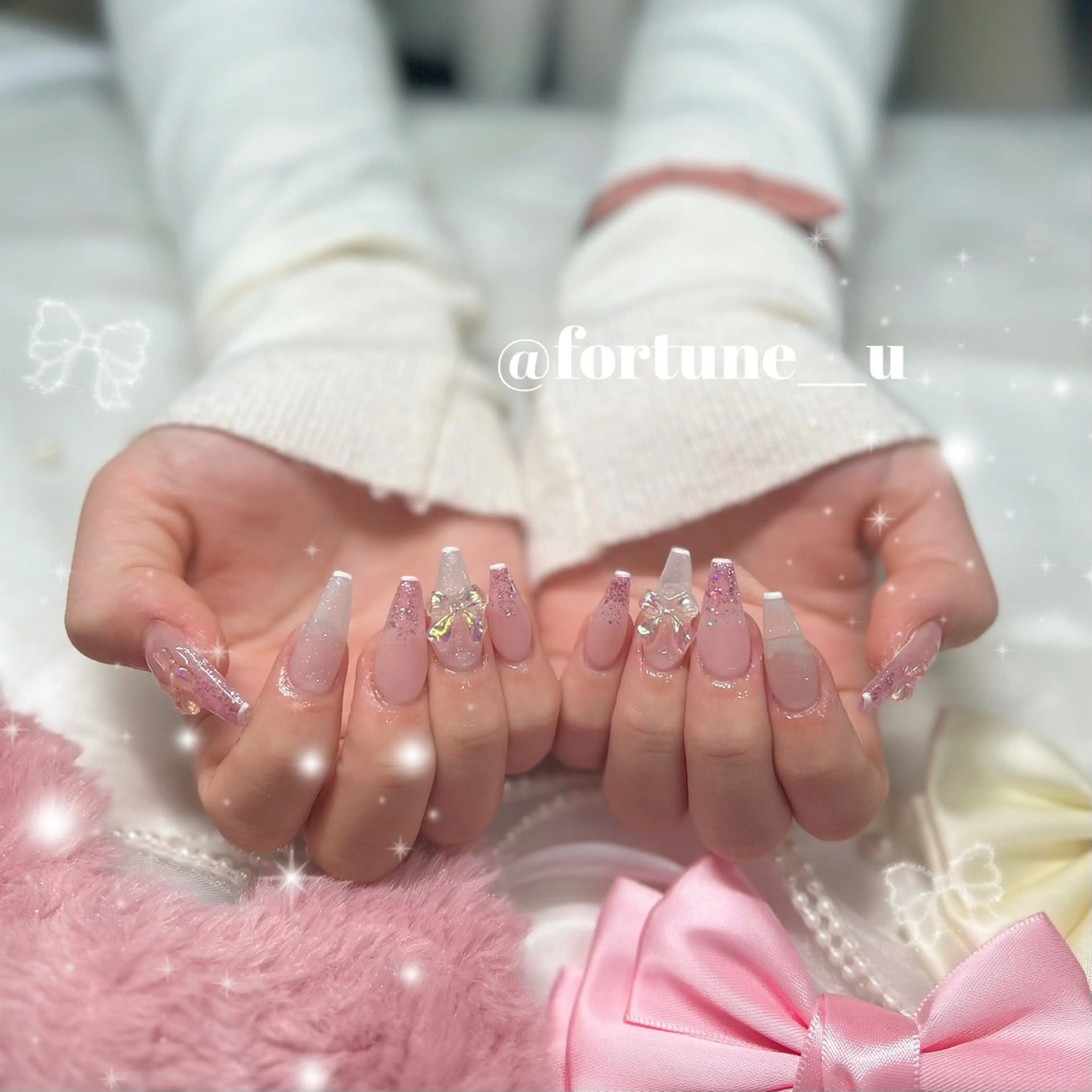 ネイル ガーリー 韓国ネイル オフィスネイル ピンク シンプルネイル ハンドネイル 💜✩.* Yuuna💜のネイルデザイン