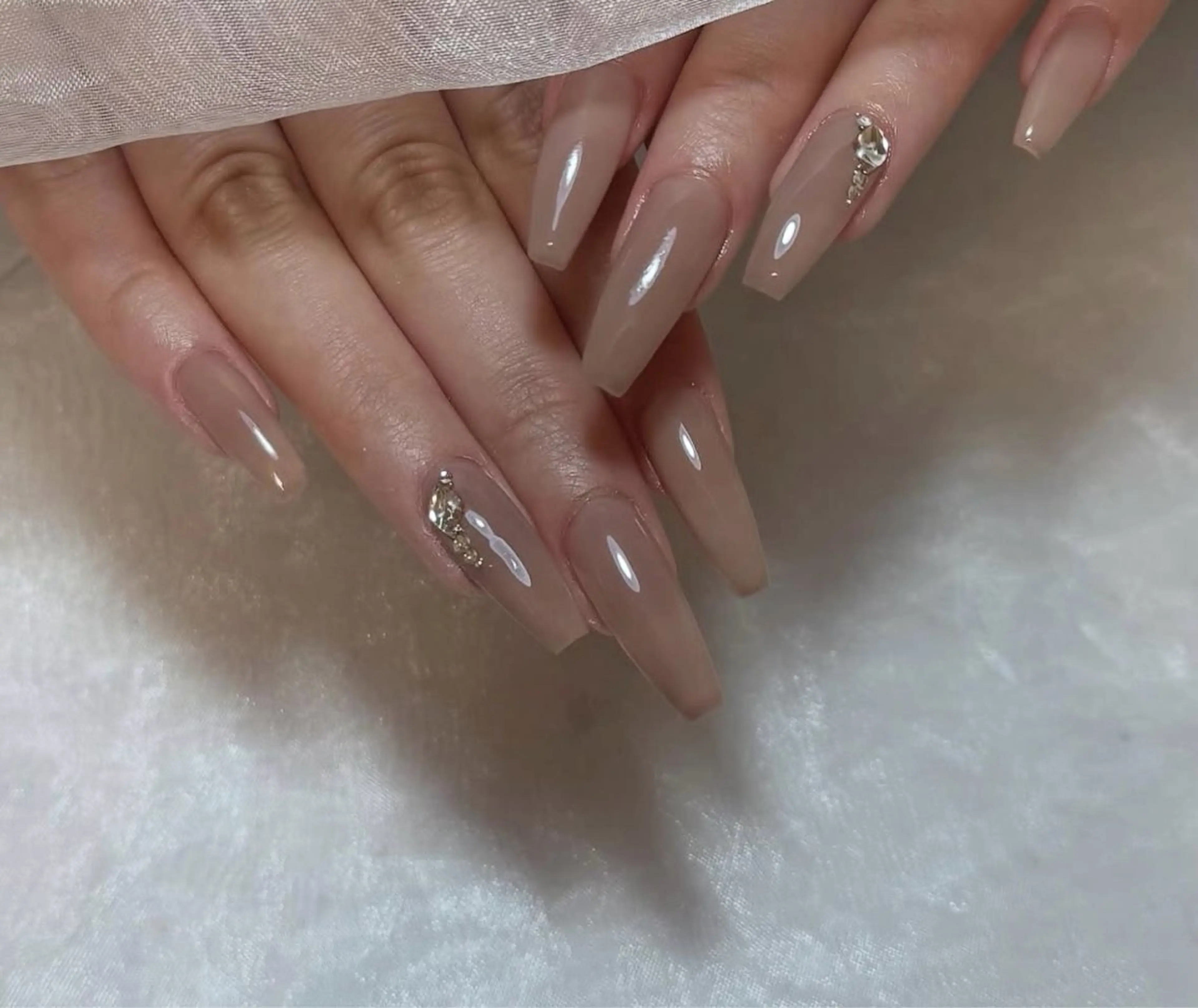 ネイル 長さ出し ワンカラーネイル ハンドネイル nail salon come trueのネイルデザイン