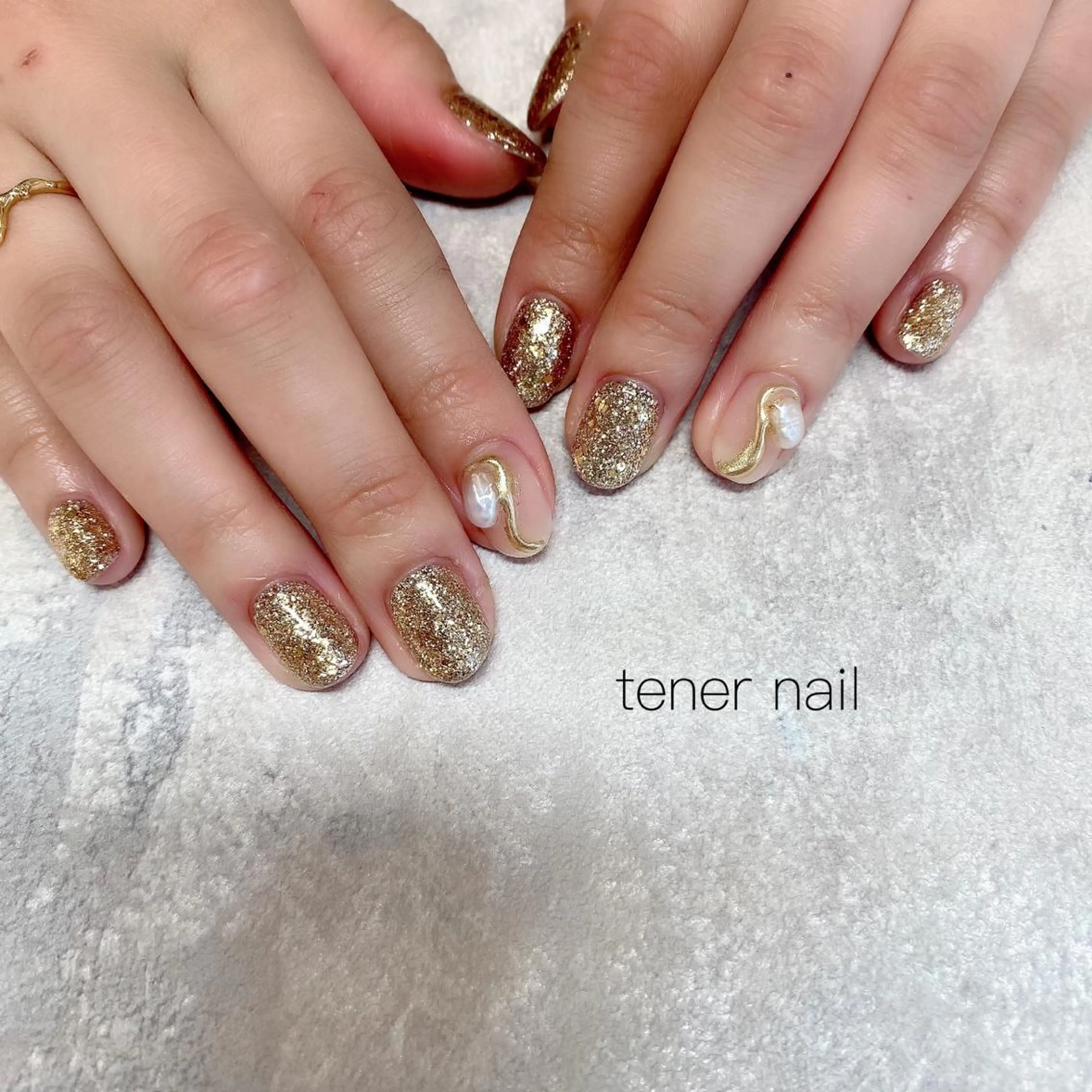 ネイル ラメ(グリッター) ミラーネイル ニュアンスネイル テネルネイル tener nailのネイルデザイン