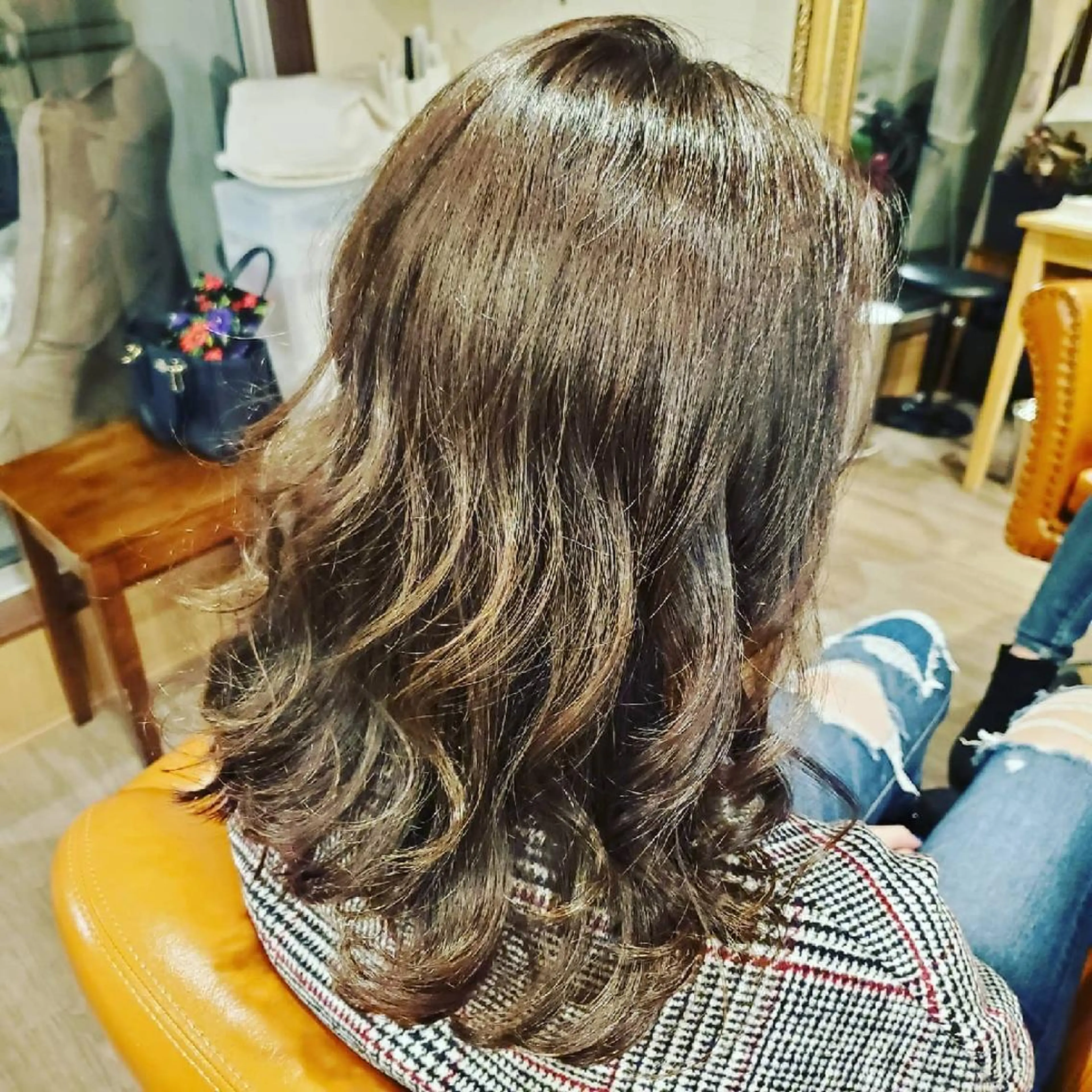 セミロング カラー セミロングパーマ アディクシーカラー 外国人風カラー トリートメント カット ヘアカラー トリートメント spa hair  ark 富井直美のヘアスタイル