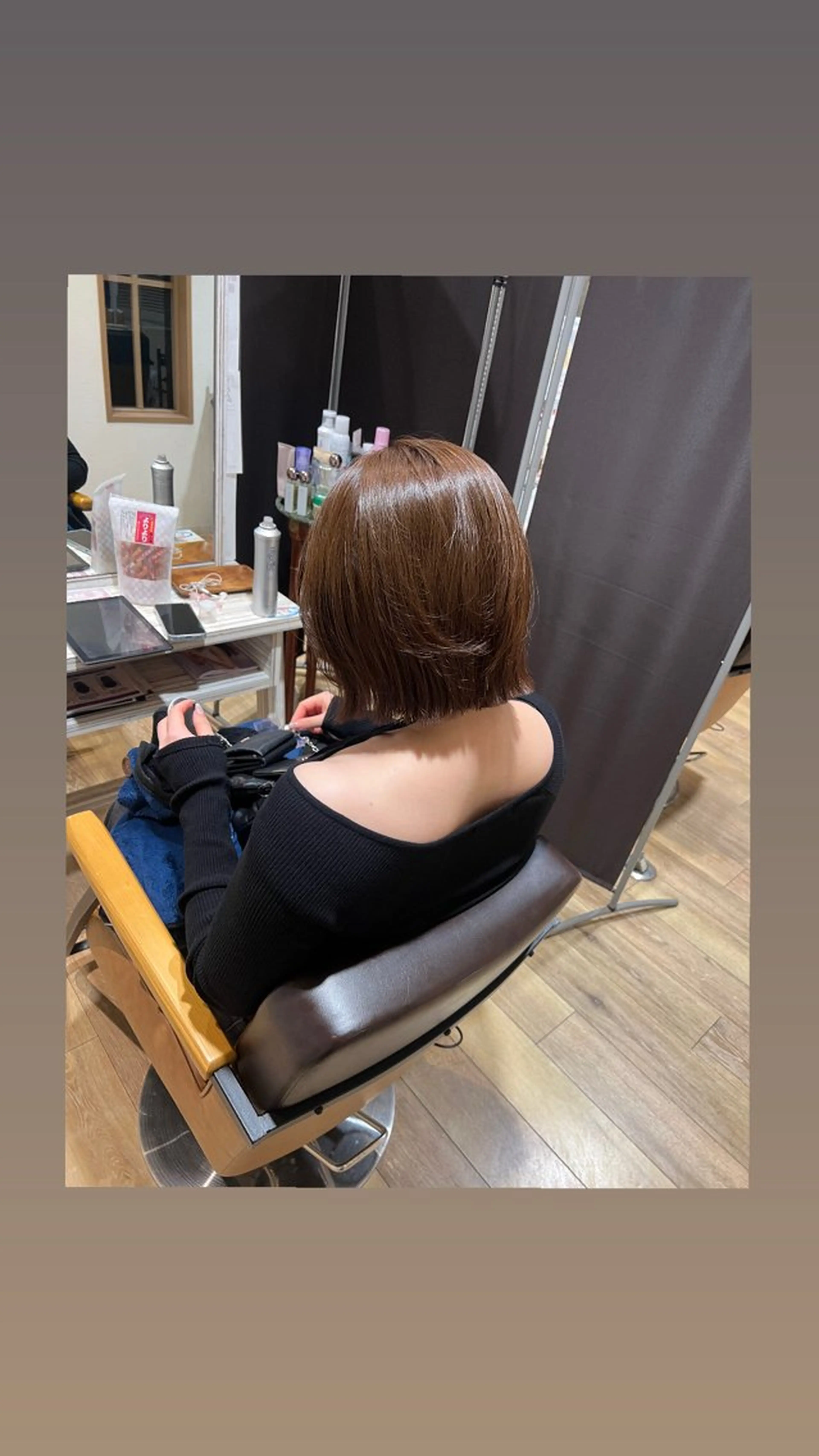 ミディアム カラー カット ヘアカラー トリートメント 三浦 吏恵のヘアスタイル