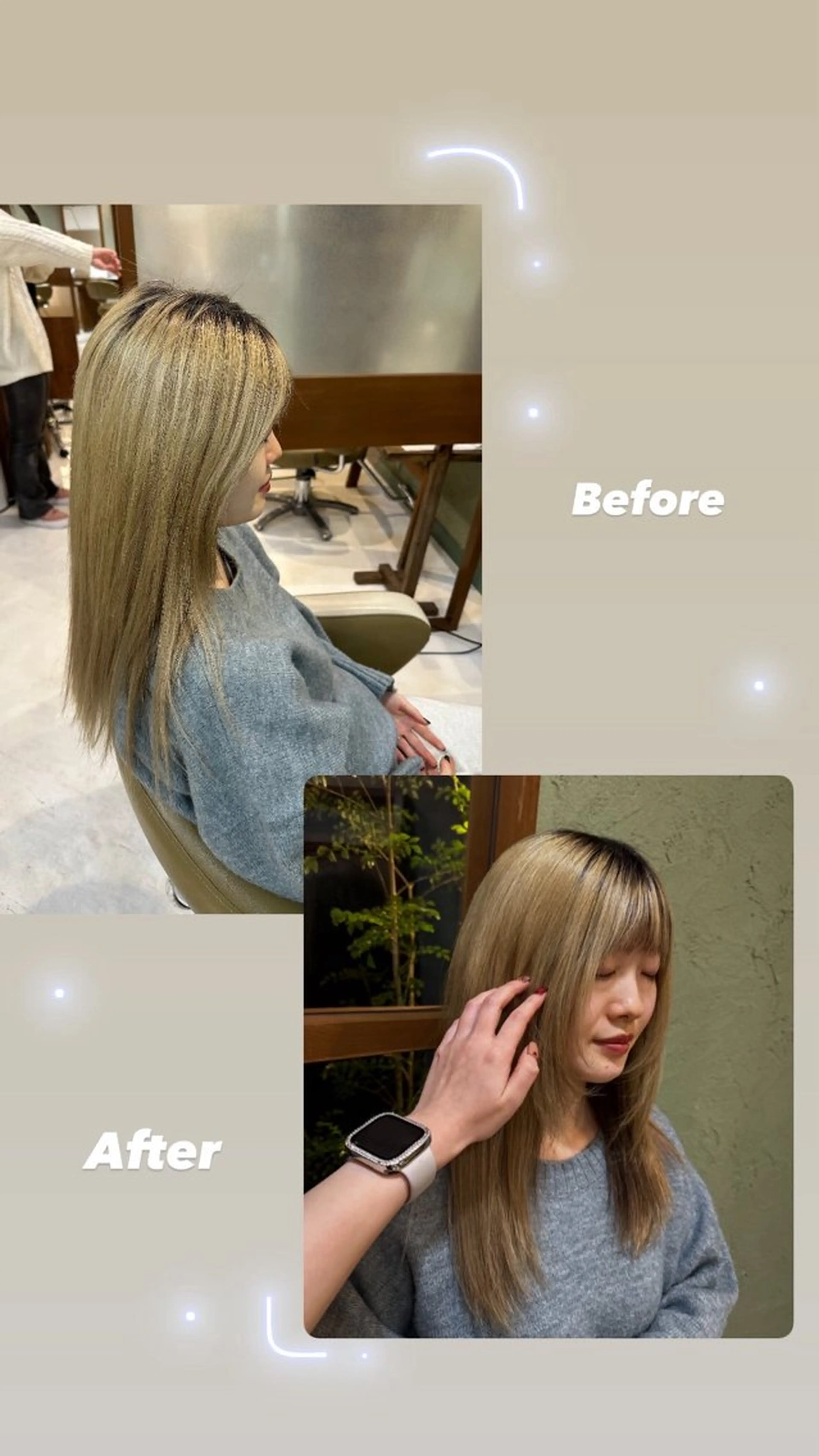 ロング ハイトーン/デザイン KURUMIのヘアスタイル