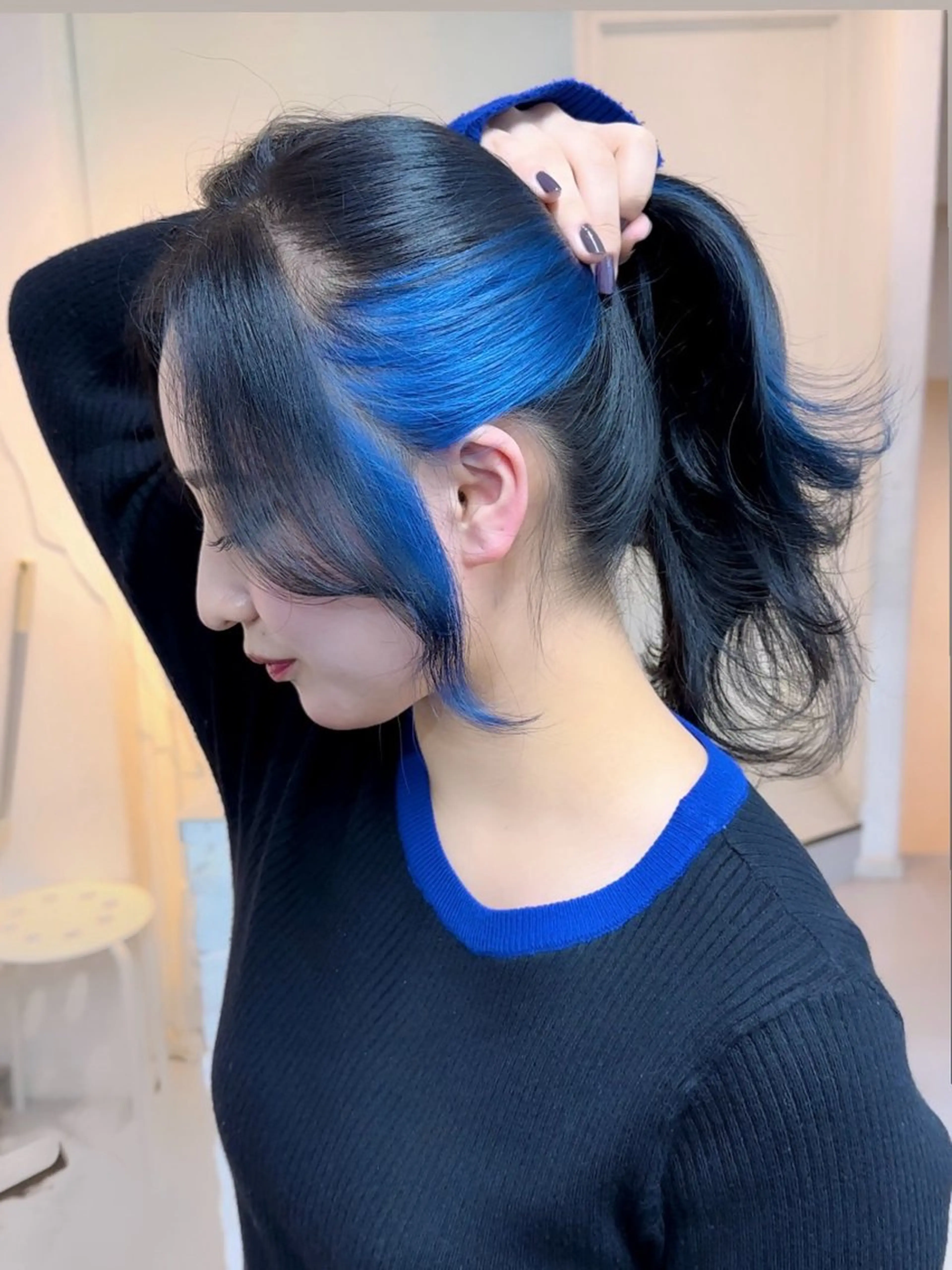 ロング カラー ブルーカラー インナーカラー レイヤーカット カット ヘアカラー トリートメント インナーカラー/レイ ヤーカット♡/マキシのヘアスタイル