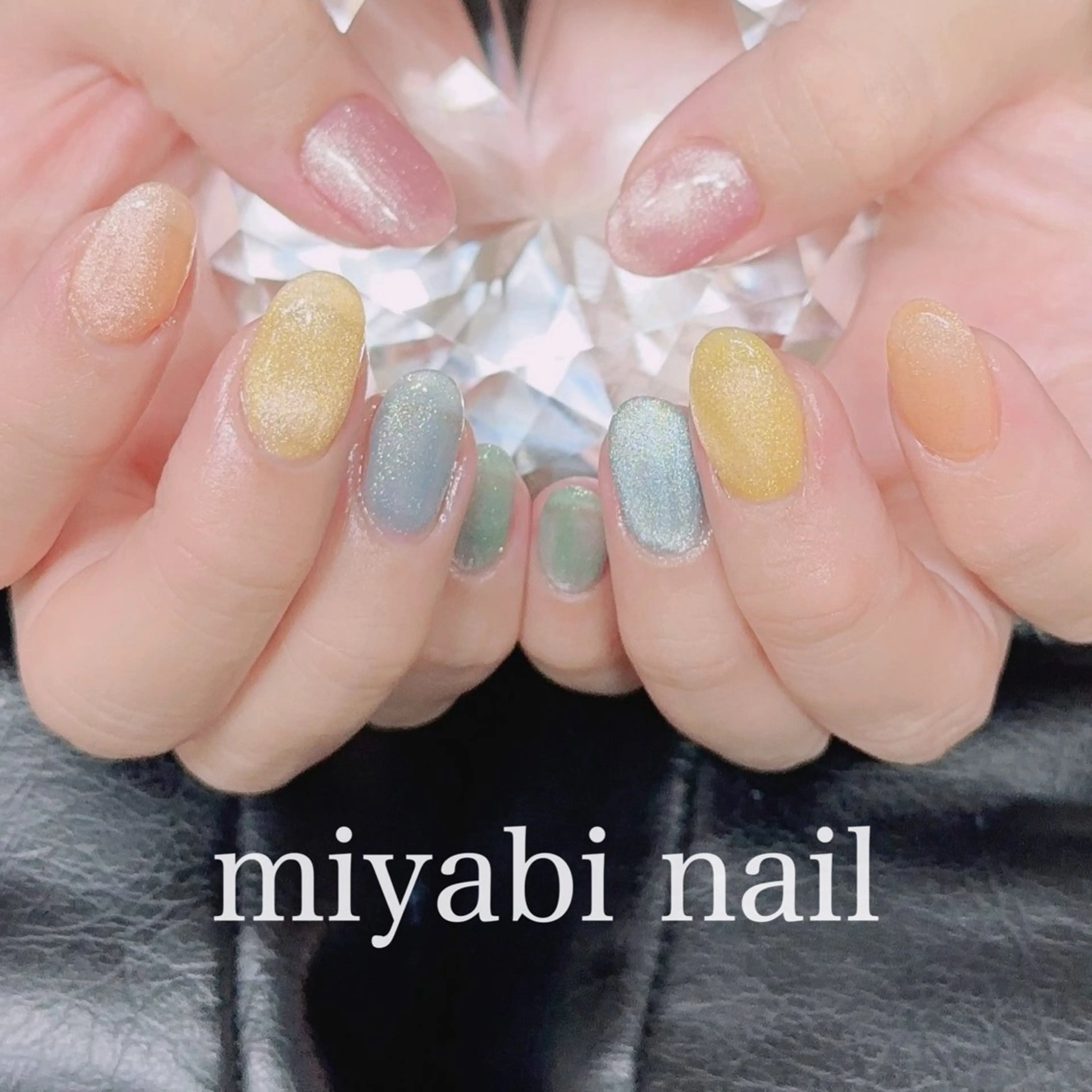 ネイル マグネットネイル 持ち込み 夏ネイル ハンドネイル miyabi nail 桂川駅近くのネイルデザイン