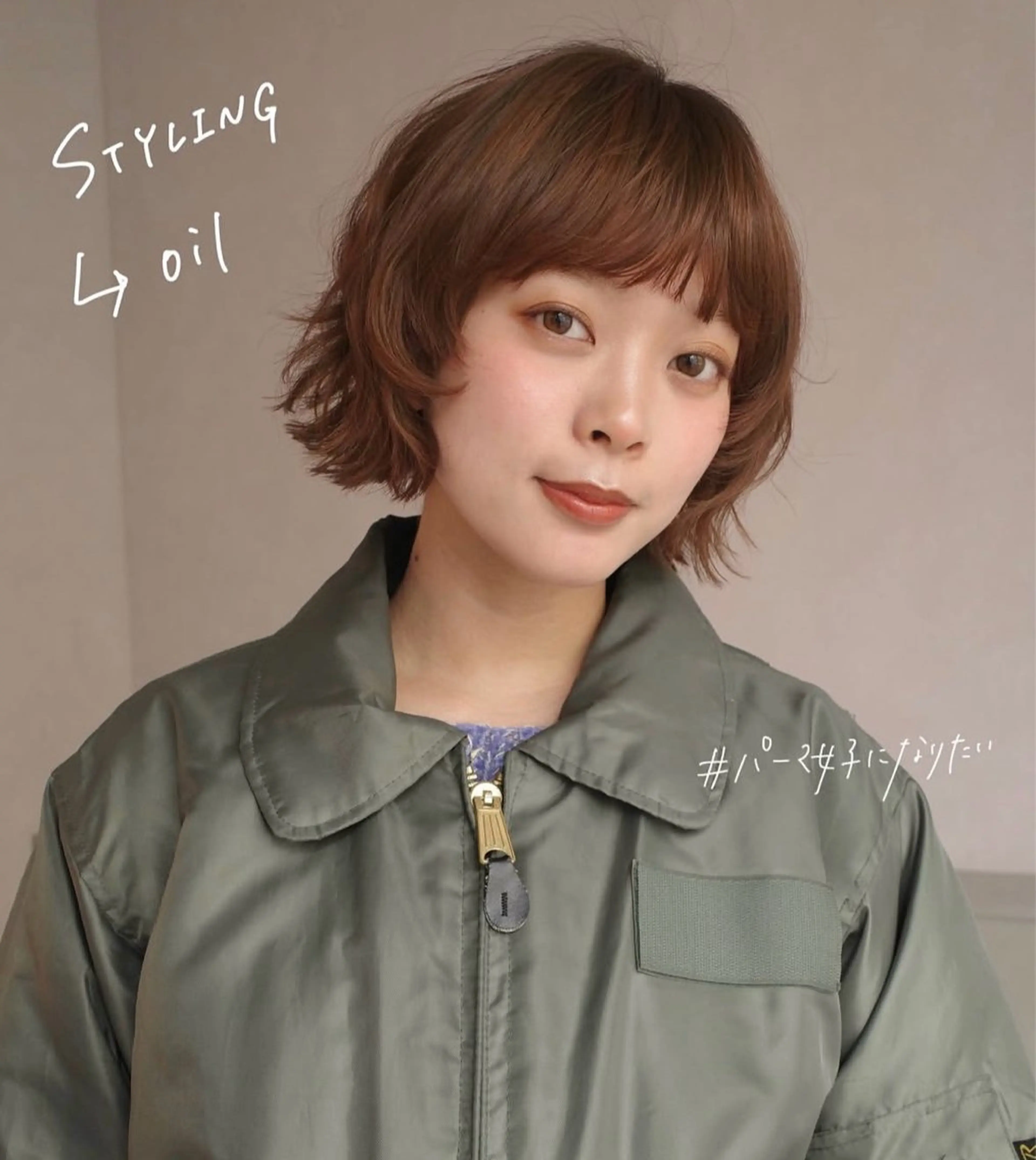 ショート パーマ Un ami omotesando所属・渡邊 百咲のヘアスタイル