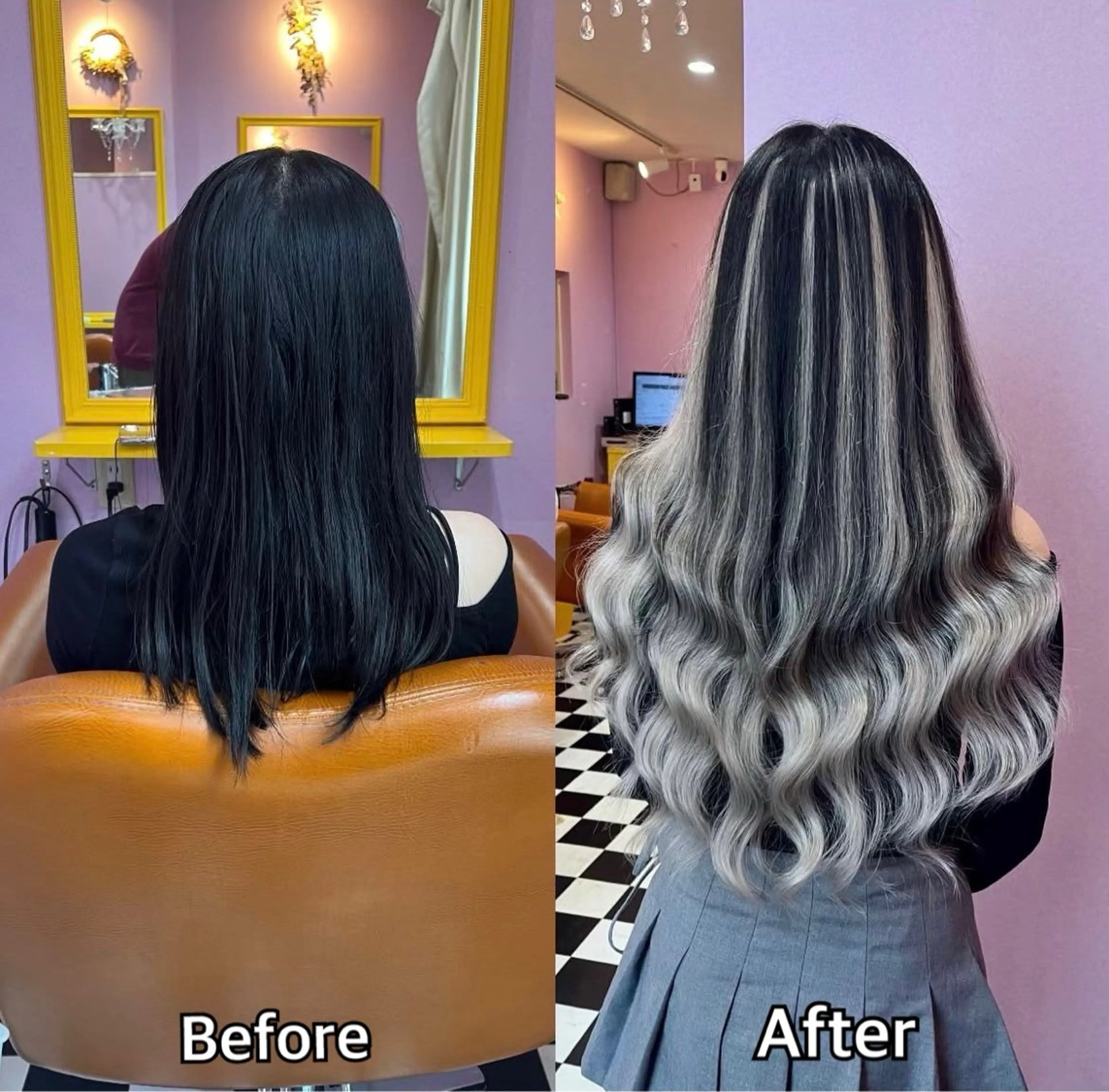 ロング シール＋ちび編み込み エクステ梅田🐨のヘアスタイル