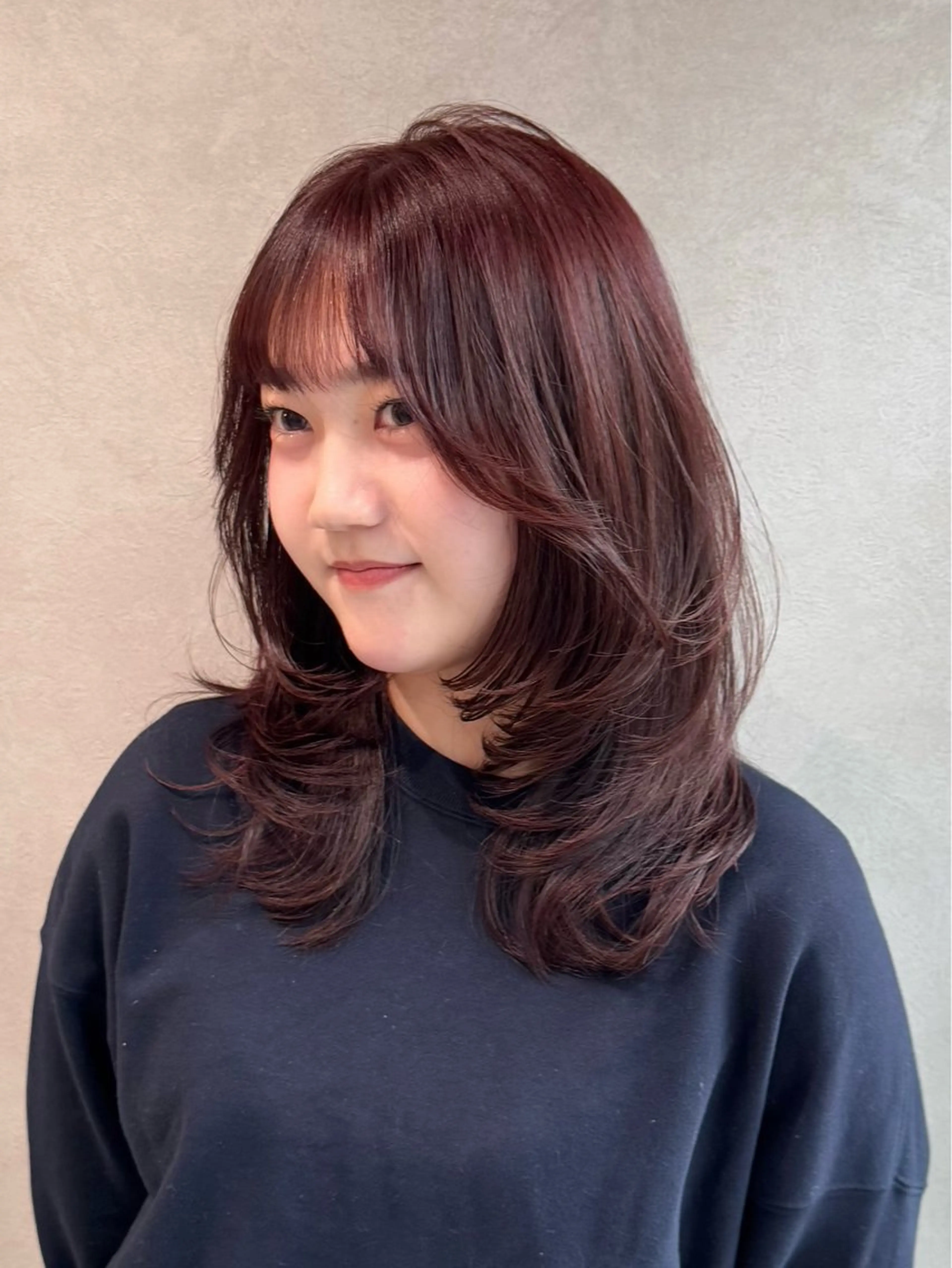 セミロング カラー ワンカールで盛れる レイヤー🎀Macoのヘアスタイル