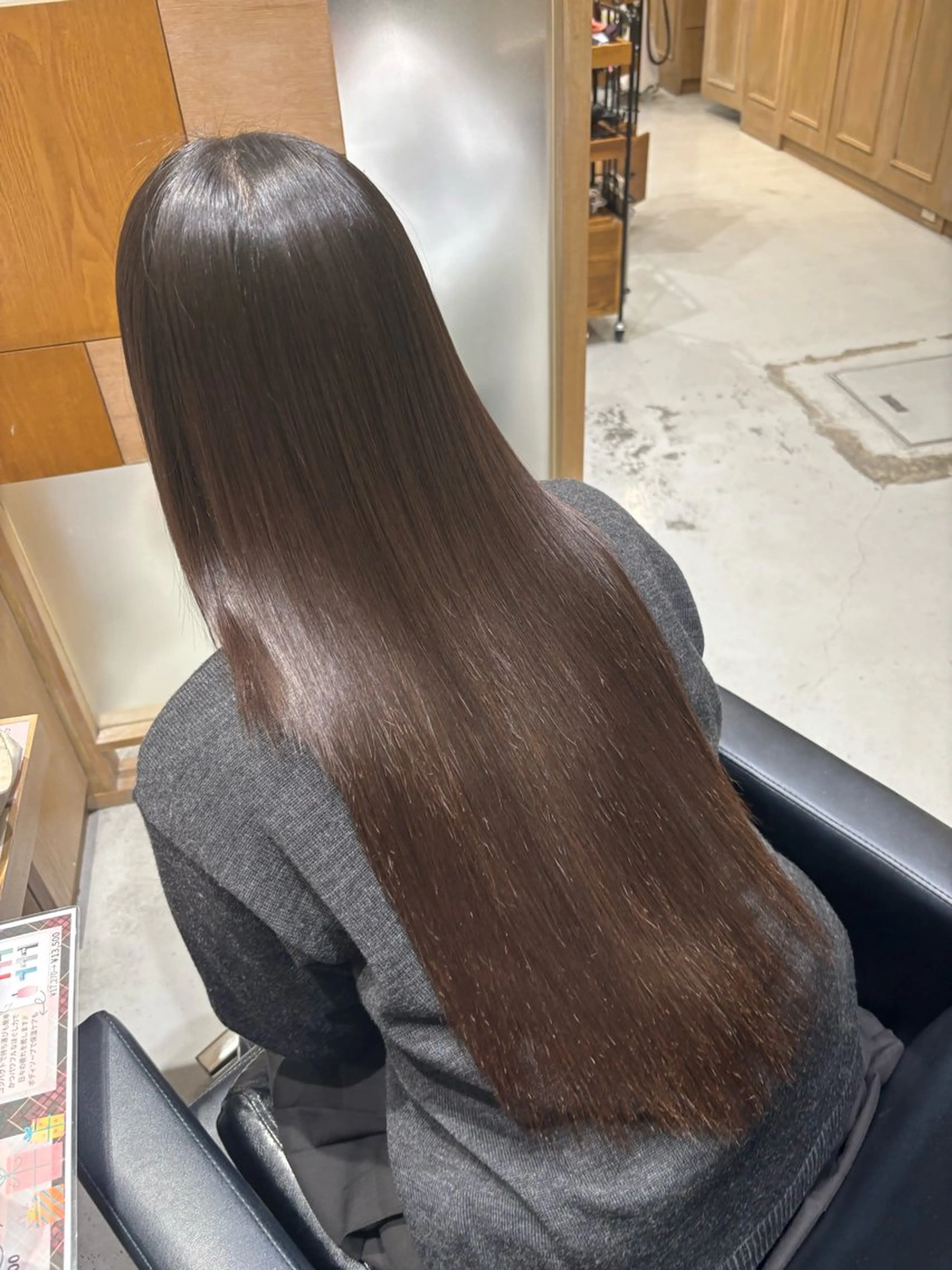 ロング トリートメント 透明感グレージュ/ 縮毛矯正/静岡のヘアスタイル