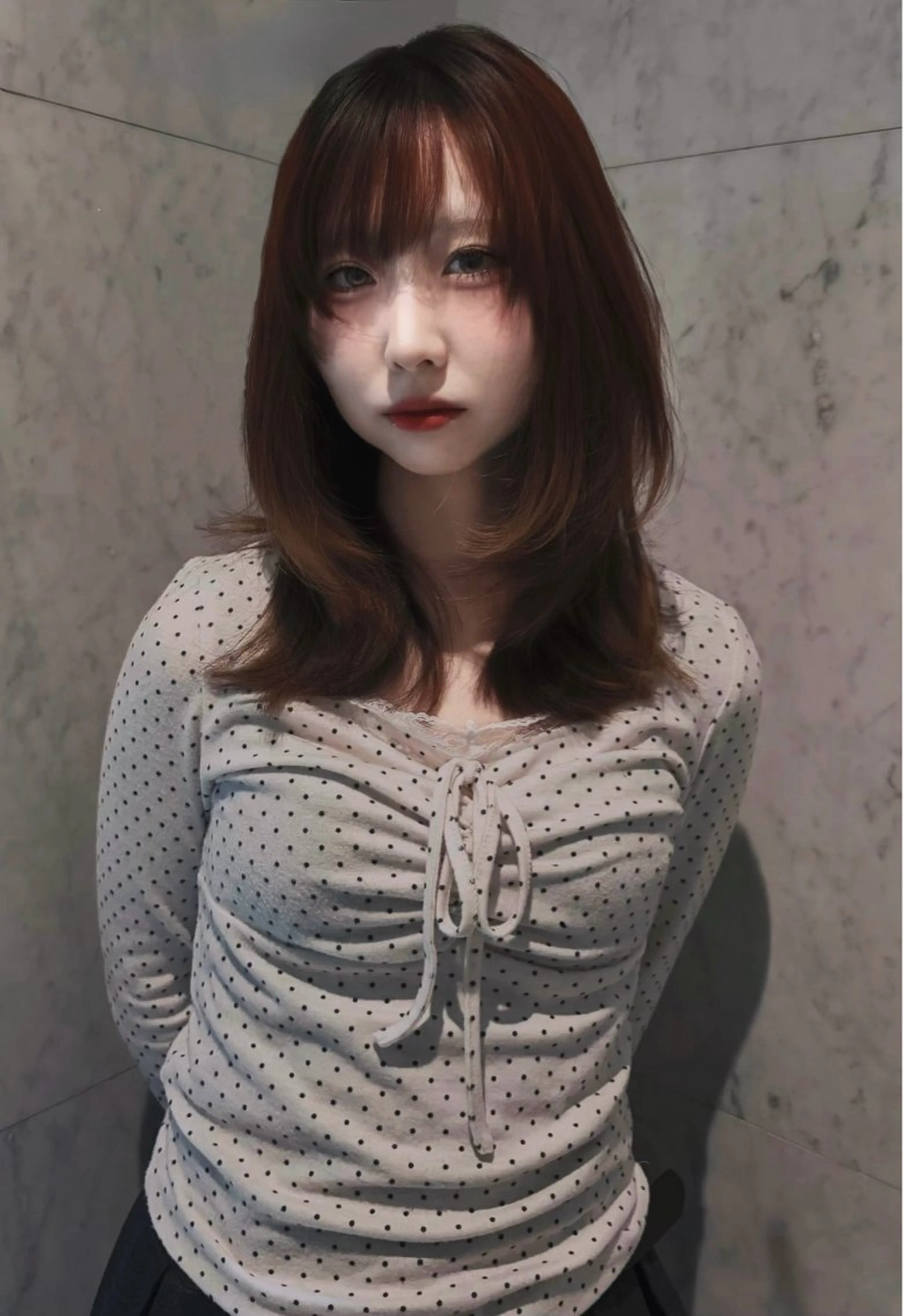 ミディアム カラー ヘアアレンジ くびれヘア レイヤーカット コヤマ キョウノスケのヘアスタイル