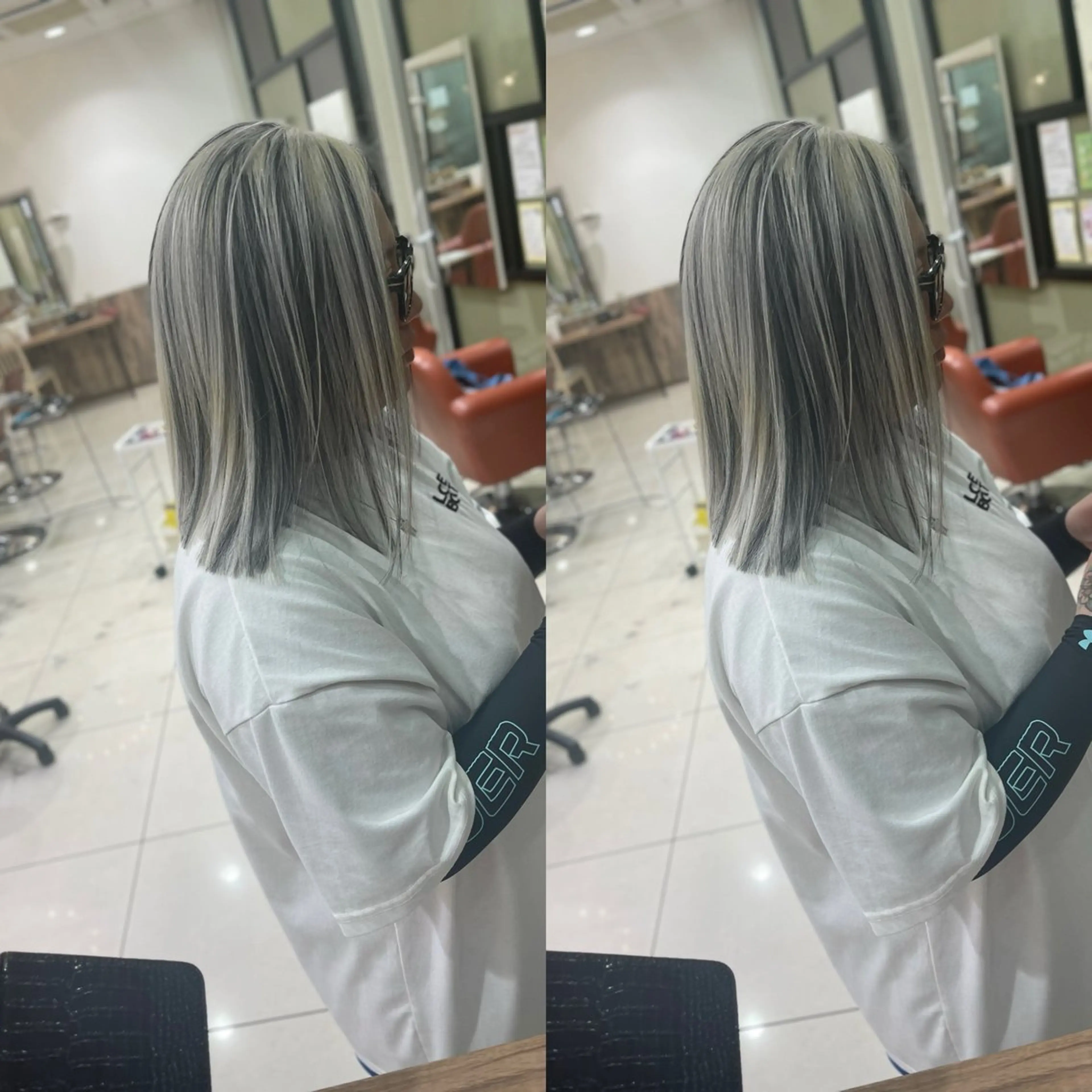 セミロング ヘアカラー トリートメント Y Uのヘアスタイル