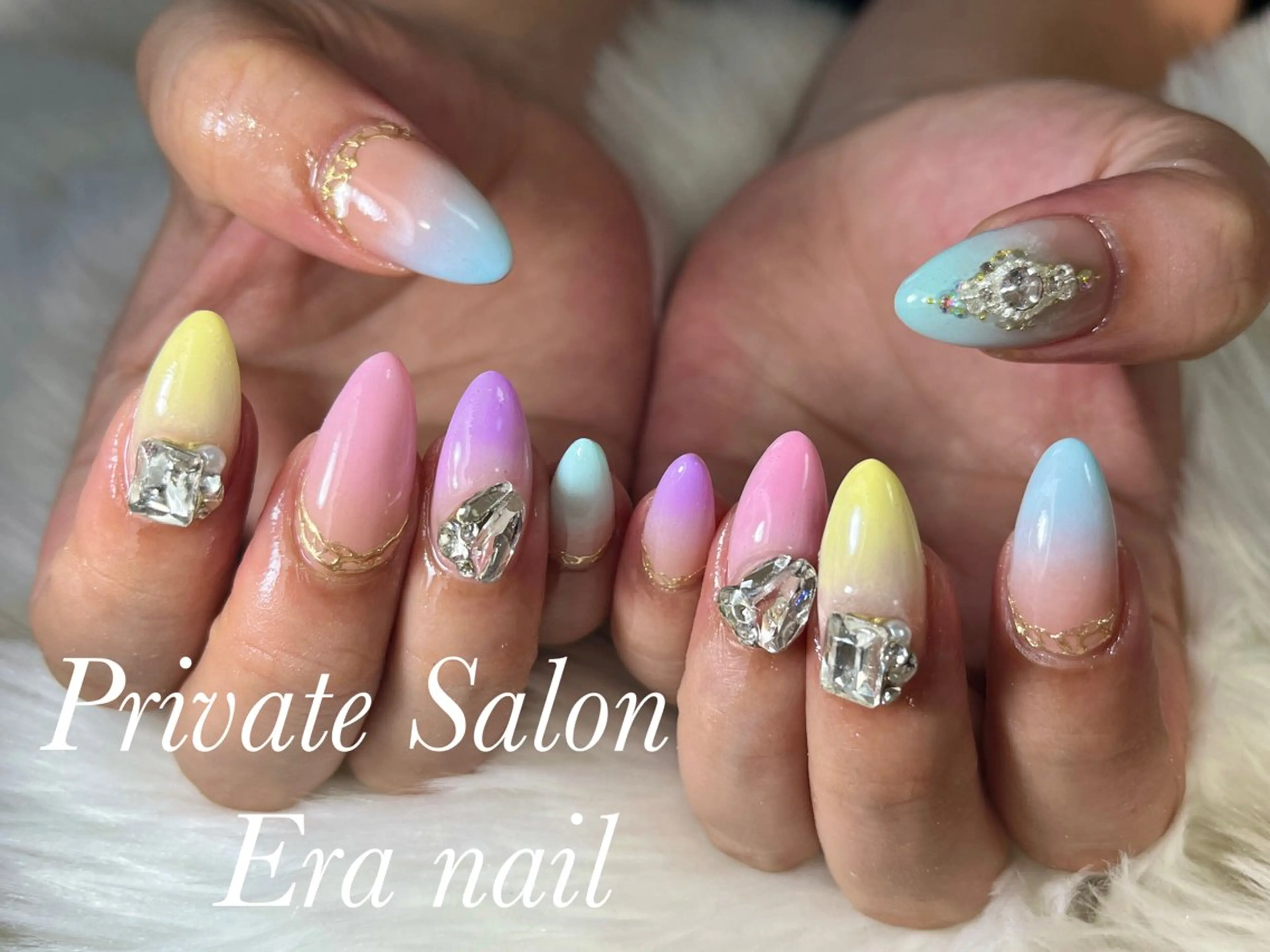 ネイル グラデーション パステルネイル スカルプネイル Era nailのネイルデザイン