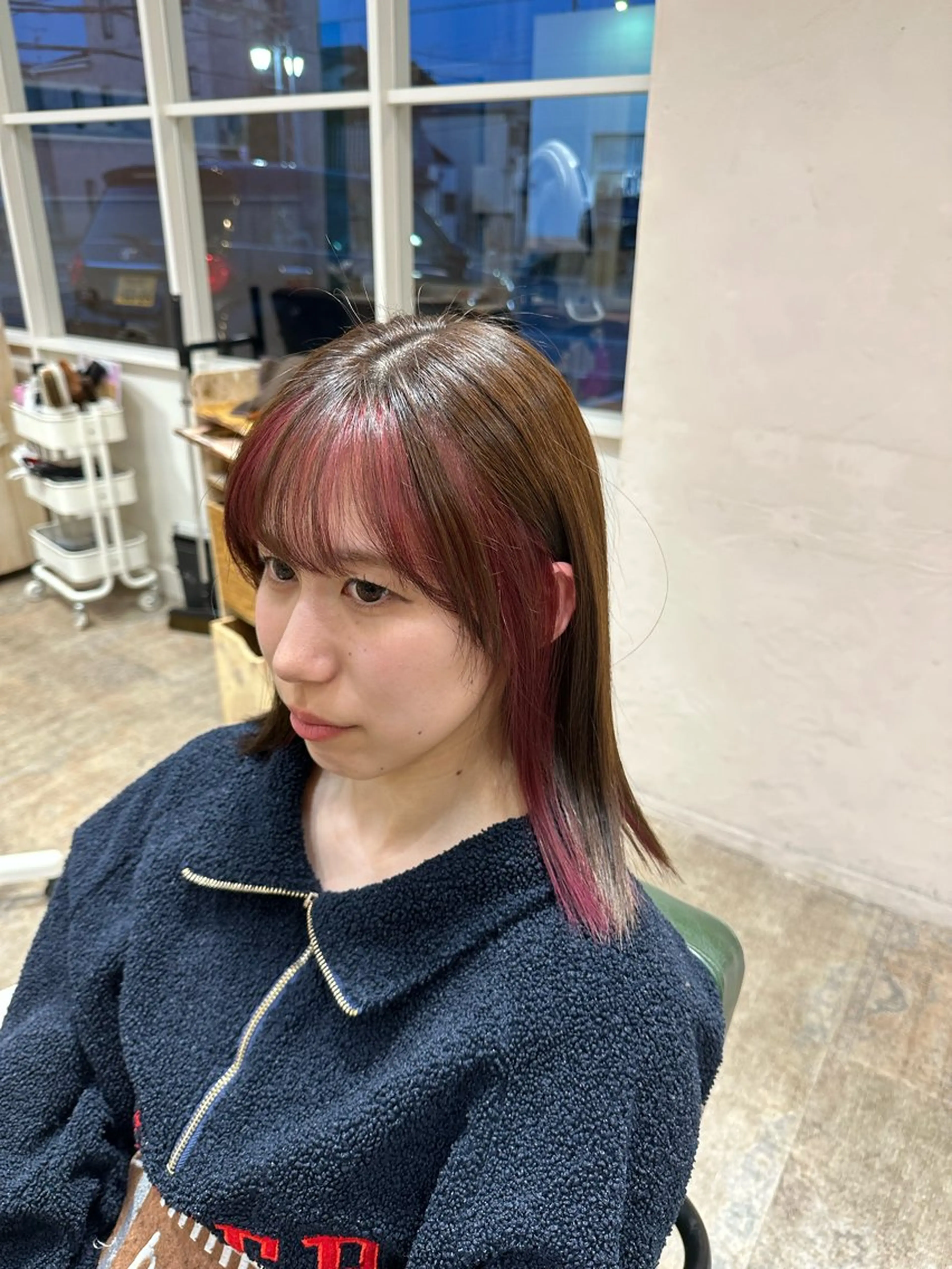 カラー インナーカラー ヘアカラー 東浦　髪質改善カラー 透明感カラーのヘアスタイル