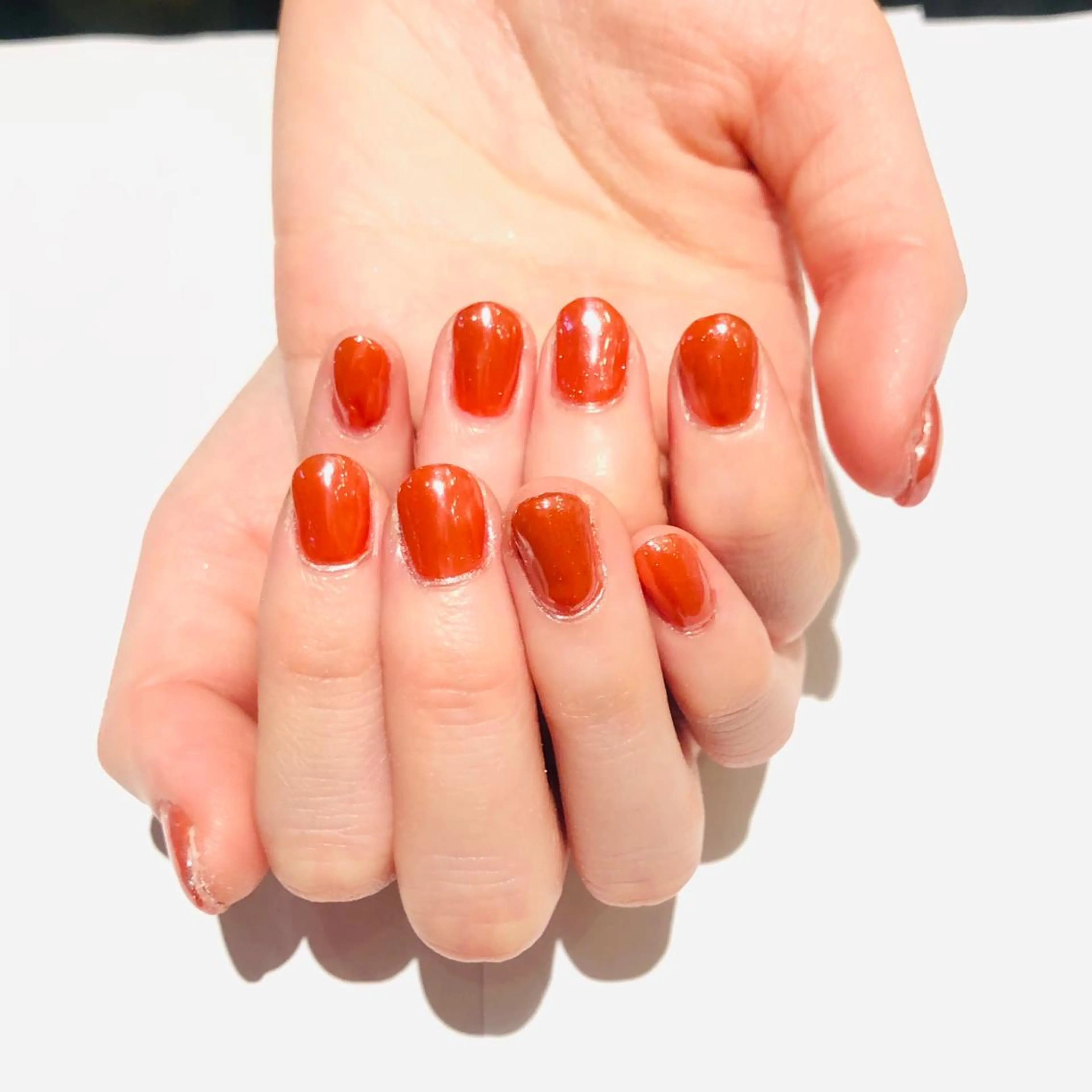 ネイル ミラーネイル オレンジ 大阪福島韓国束感まつ げ Sayaka🤍のマツエク・マツパデザイン